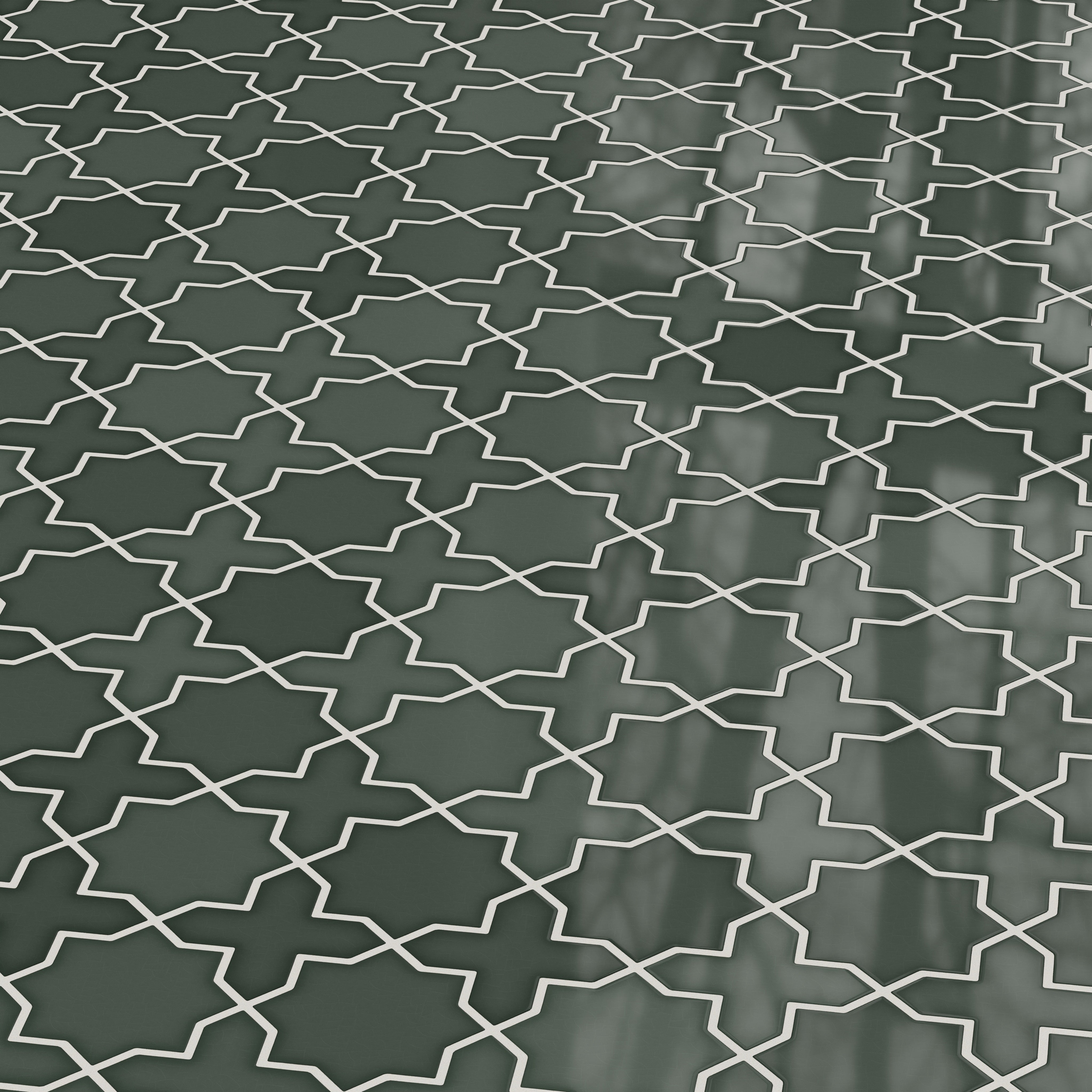 Mini Star & Cross Original Ceramic Tile in Tempest Matte