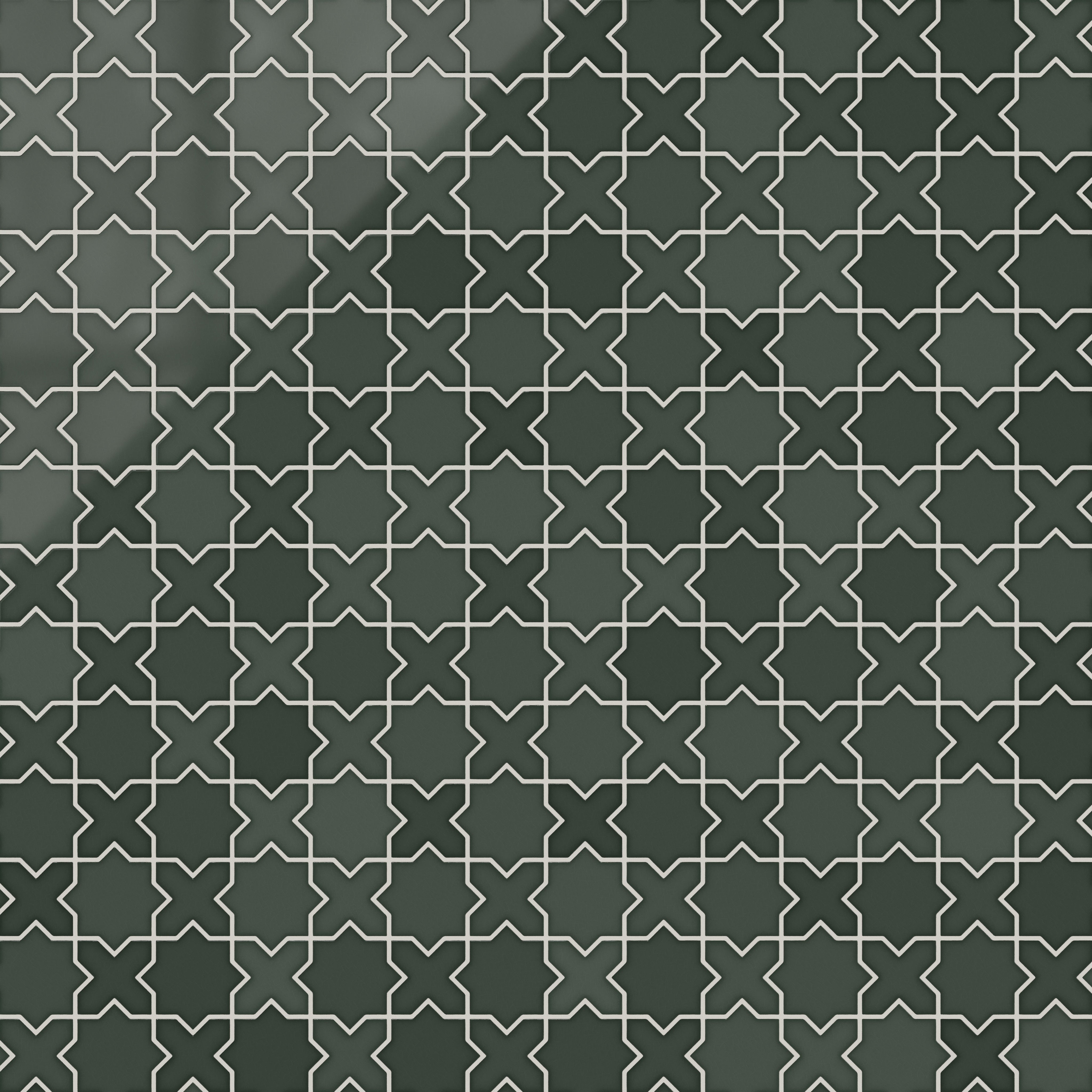 Mini Star & Cross Original Ceramic Tile in Tempest Matte