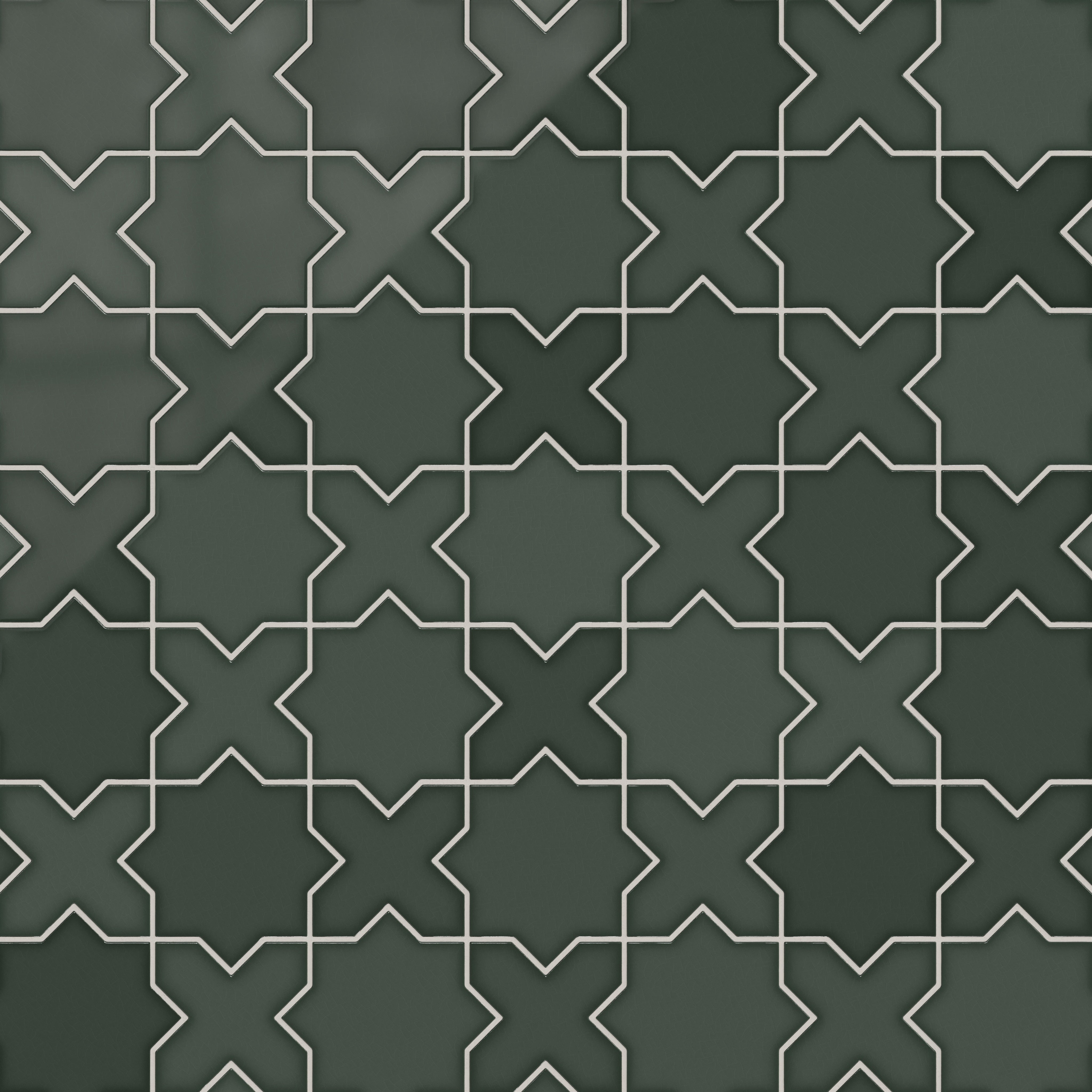 Star & Cross Original Ceramic Tile in Tempest Gloss