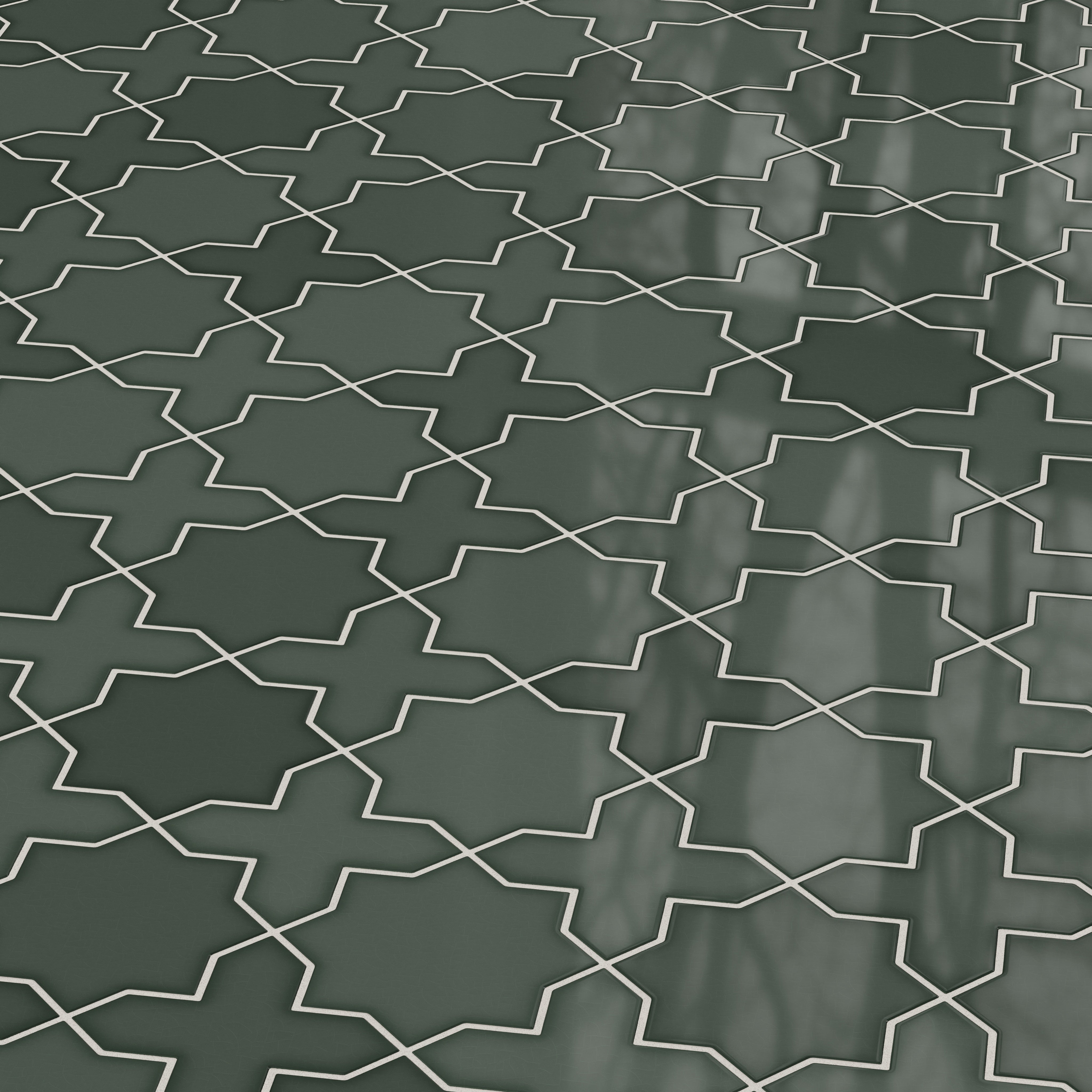 Star & Cross Original Ceramic Tile in Tempest Gloss