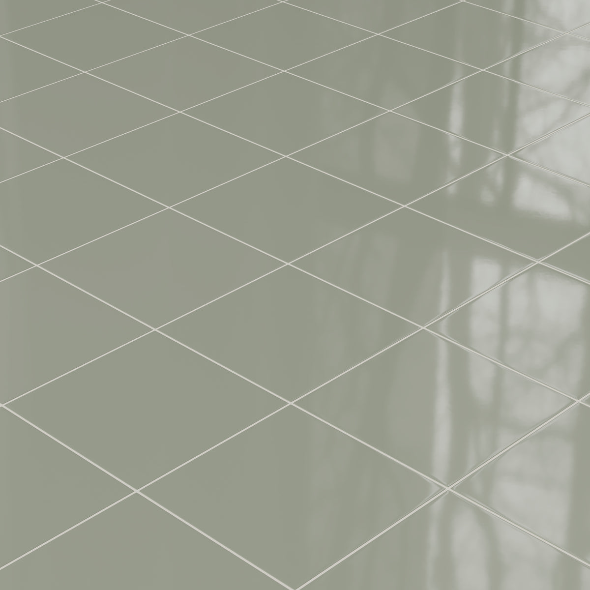 12x12 Natural Press Ceramic Tile in Terre Verte Gloss