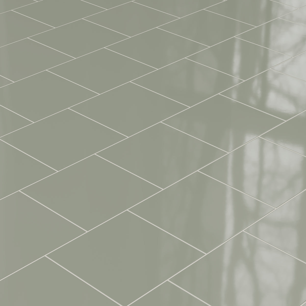 12x12 Natural Press Ceramic Tile in Terre Verte Gloss