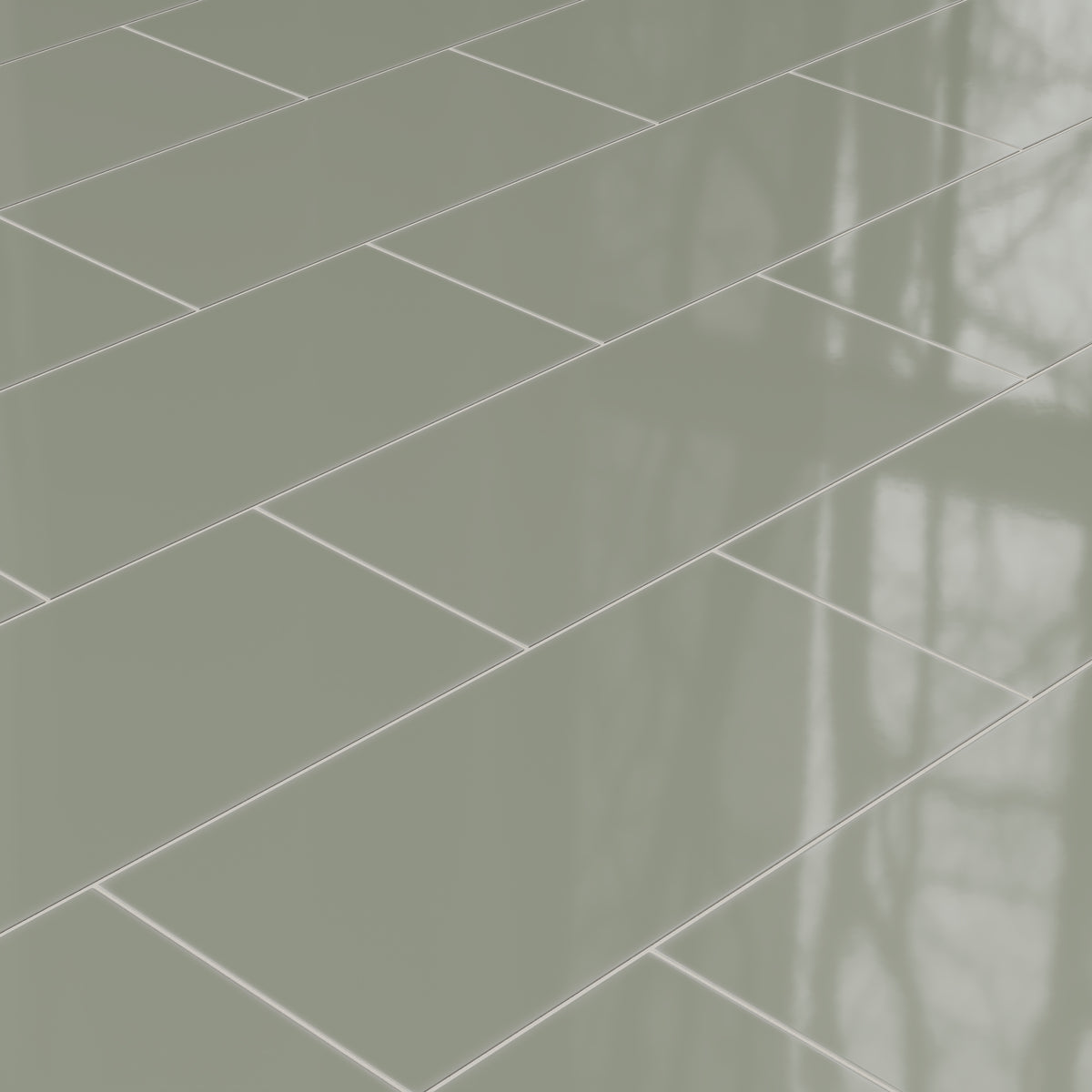 12x24 Natural Press Ceramic Tile in Terre Verte Gloss