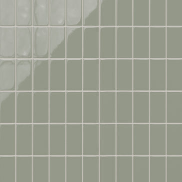 2x4 Straight Set Sheeted Natural Press Ceramic Mosaic Tile in Terre Verte Gloss