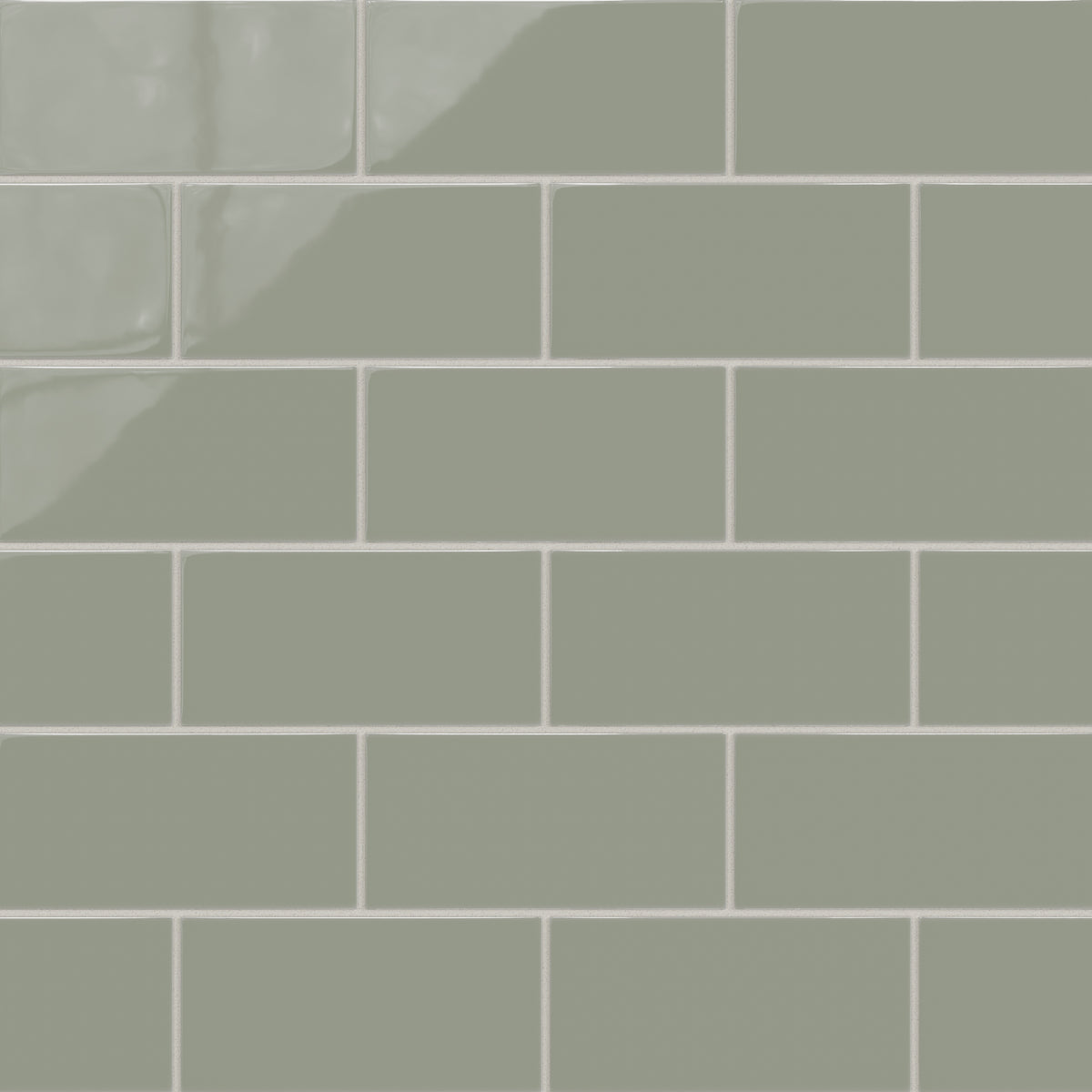 4x8 Natural Press Ceramic Tile in Terre Verte Gloss