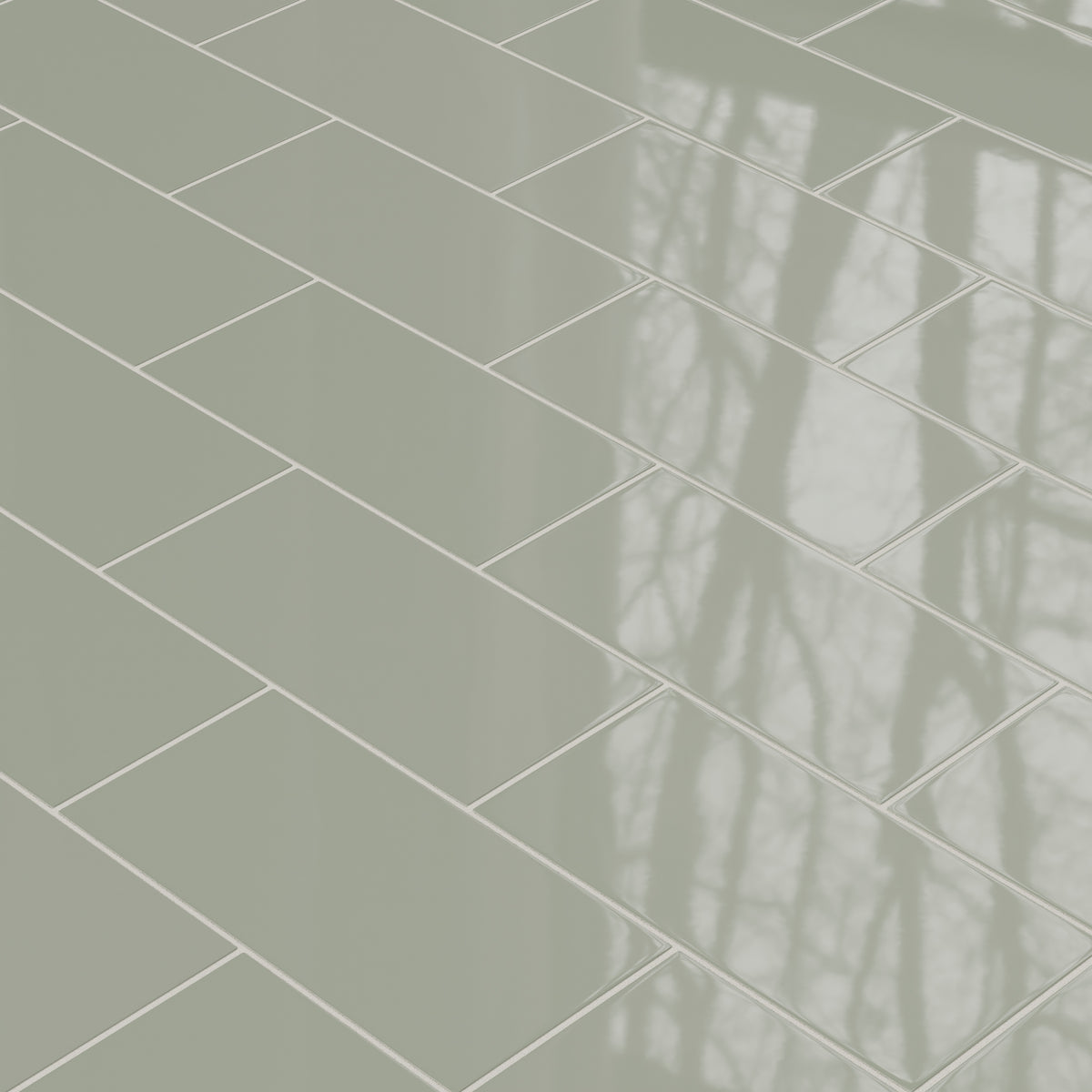 6x12 Natural Press Ceramic Tile in Terre Verte Gloss
