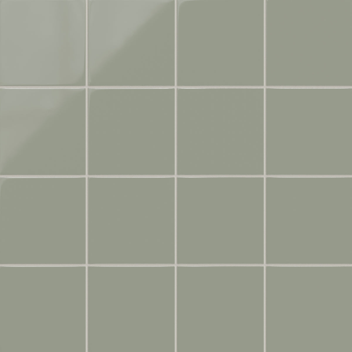6x6 Natural Press Ceramic Tile in Terre Verte Gloss