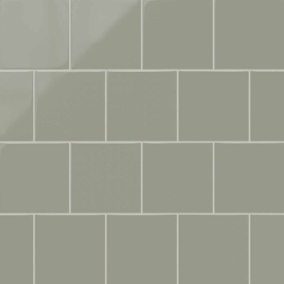 6x6 Natural Press Ceramic Tile in Terre Verte Gloss