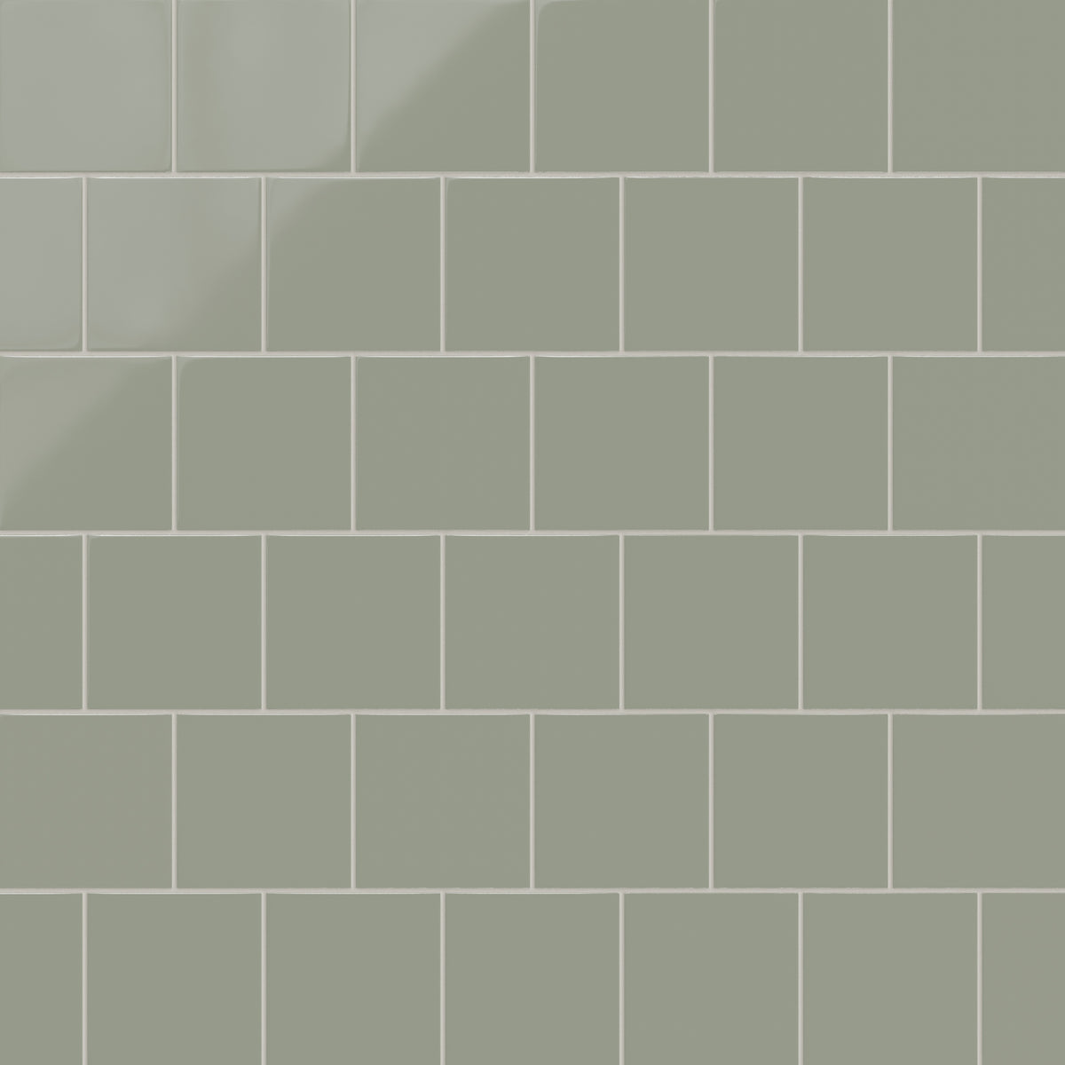 6x6 Natural Press Ceramic Tile in Terre Verte Gloss