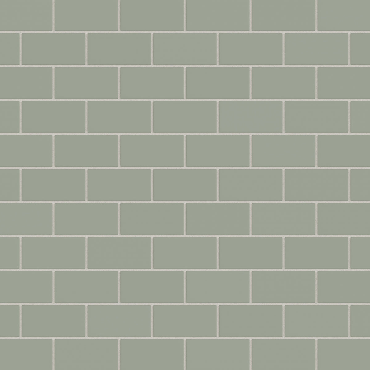 2x4 Half Offset Sheeted Natural Press Ceramic Mosaic Tile in Terre Verte Matte