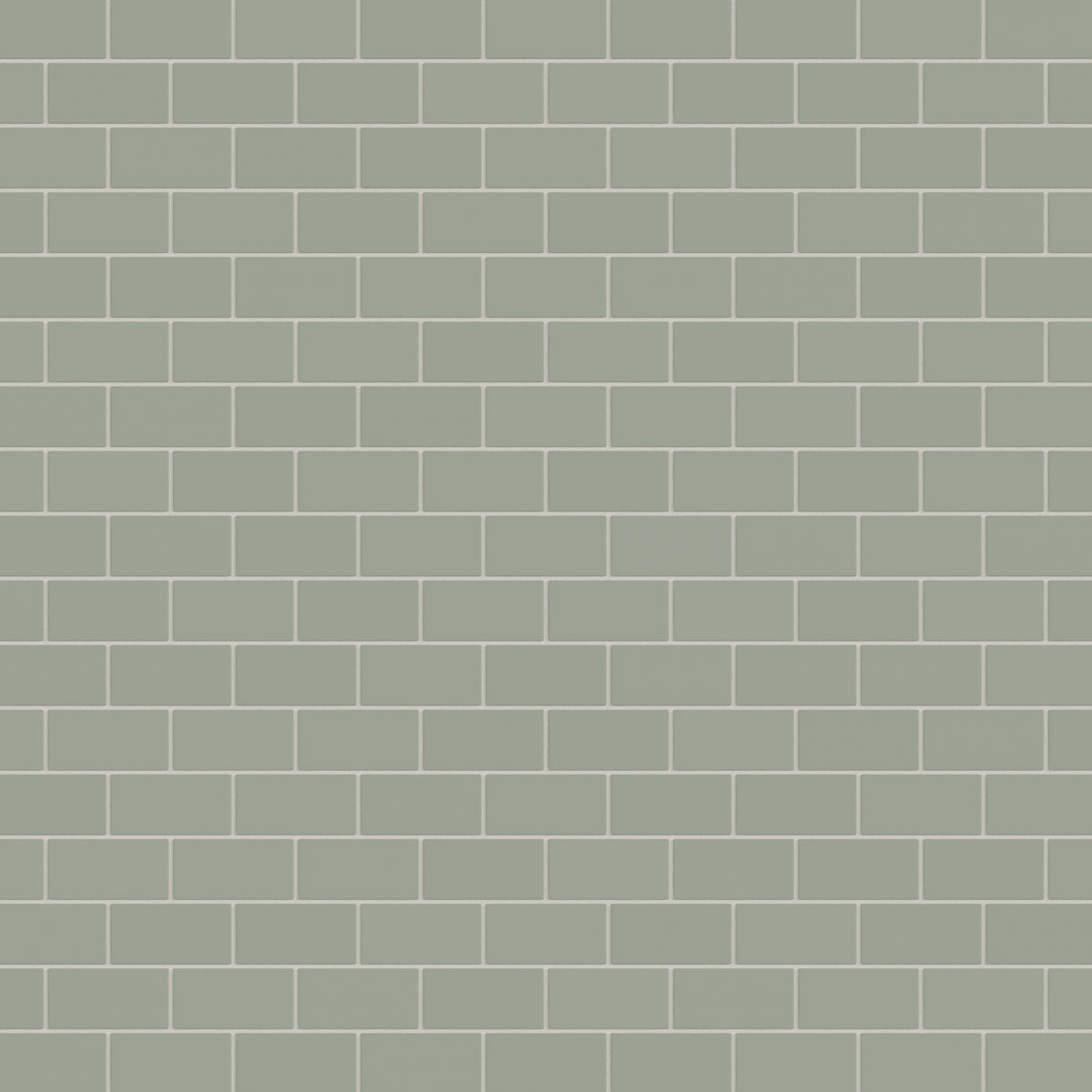 2x4 Half Offset Sheeted Natural Press Ceramic Mosaic Tile in Terre Verte Matte