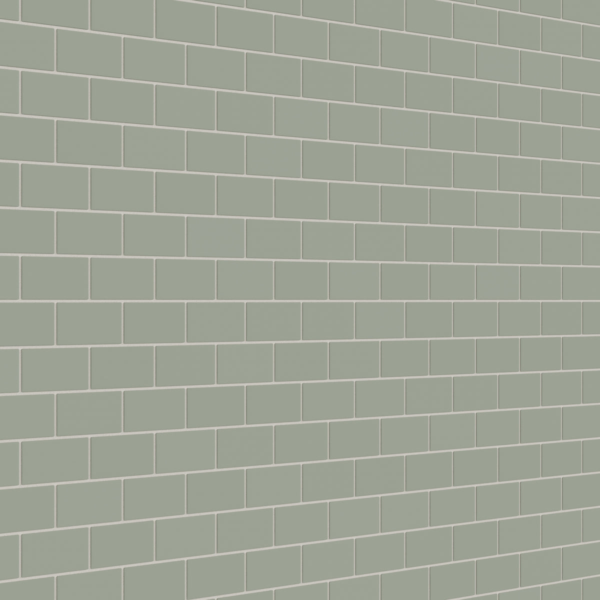 2x4 Half Offset Sheeted Natural Press Ceramic Mosaic Tile in Terre Verte Matte
