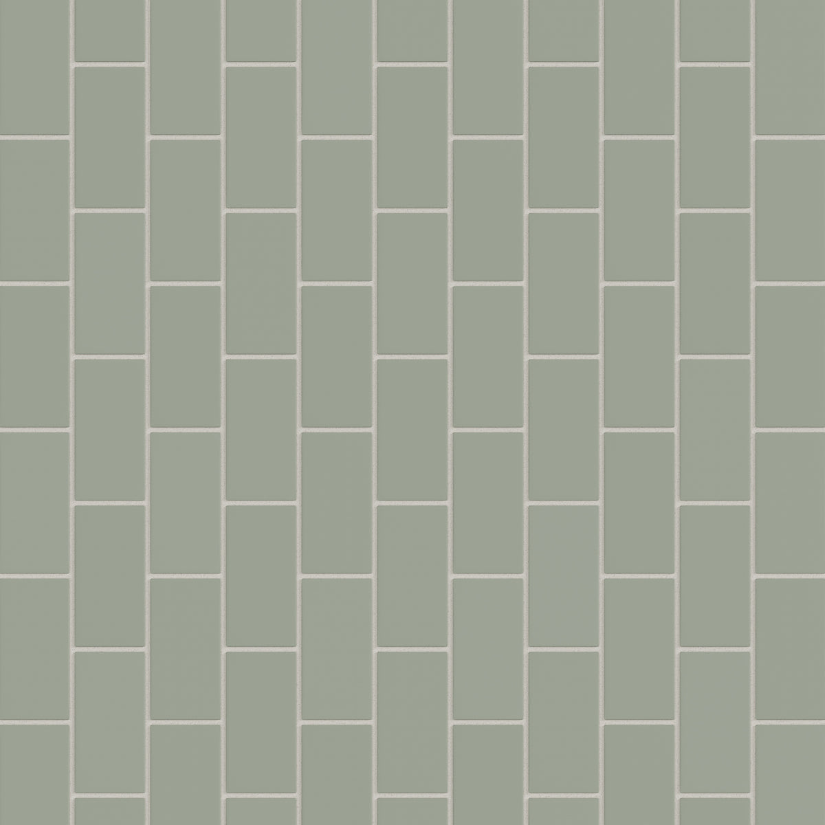 2x4 Half Offset Sheeted Natural Press Ceramic Mosaic Tile in Terre Verte Matte