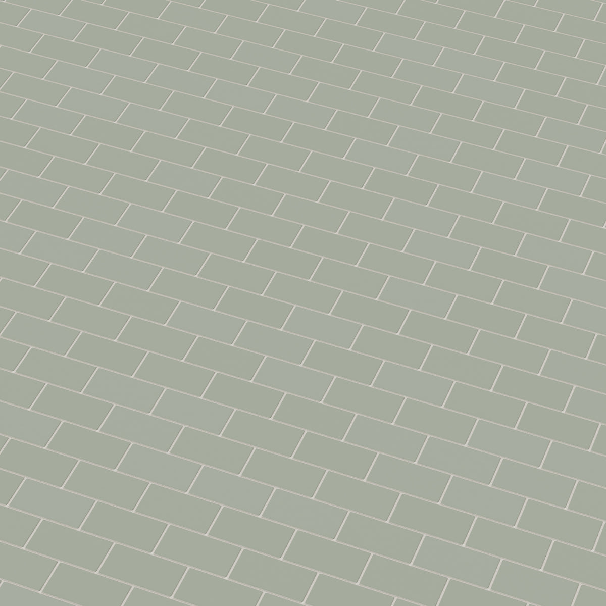 2x4 Half Offset Sheeted Natural Press Ceramic Mosaic Tile in Terre Verte Matte