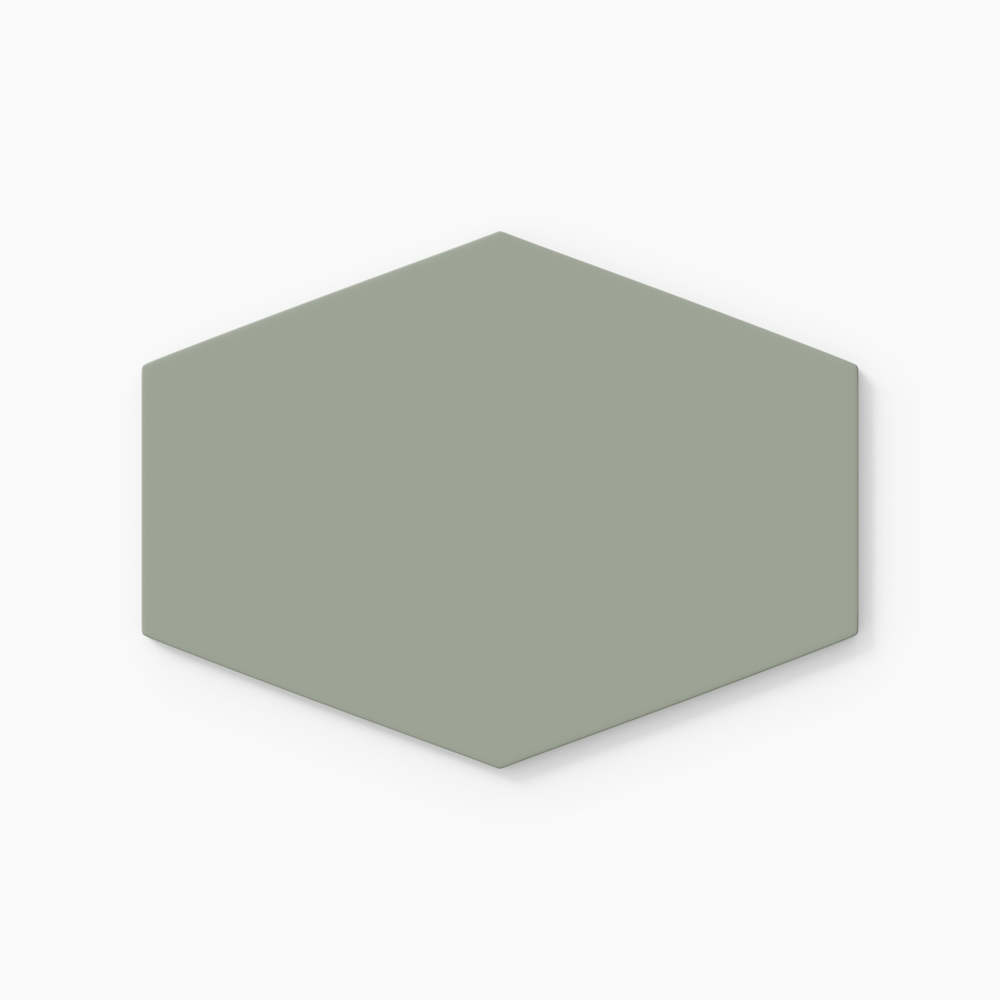 Elongated Hexagon Natural Press Ceramic Tile in Terre Verte Matte