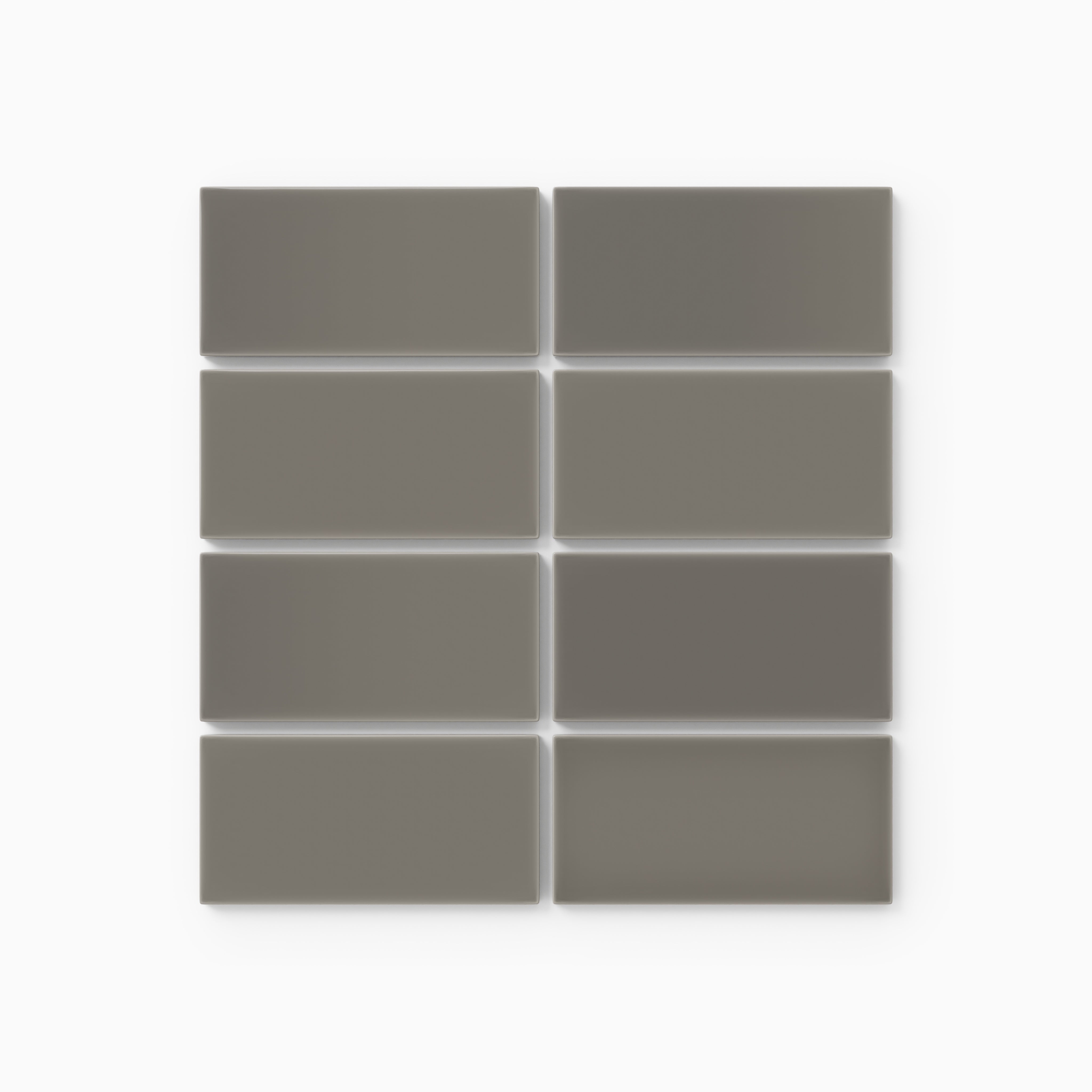2x4 Straight Set Sheeted Natural Press Ceramic Mosaic Tile in Timberline Gloss
