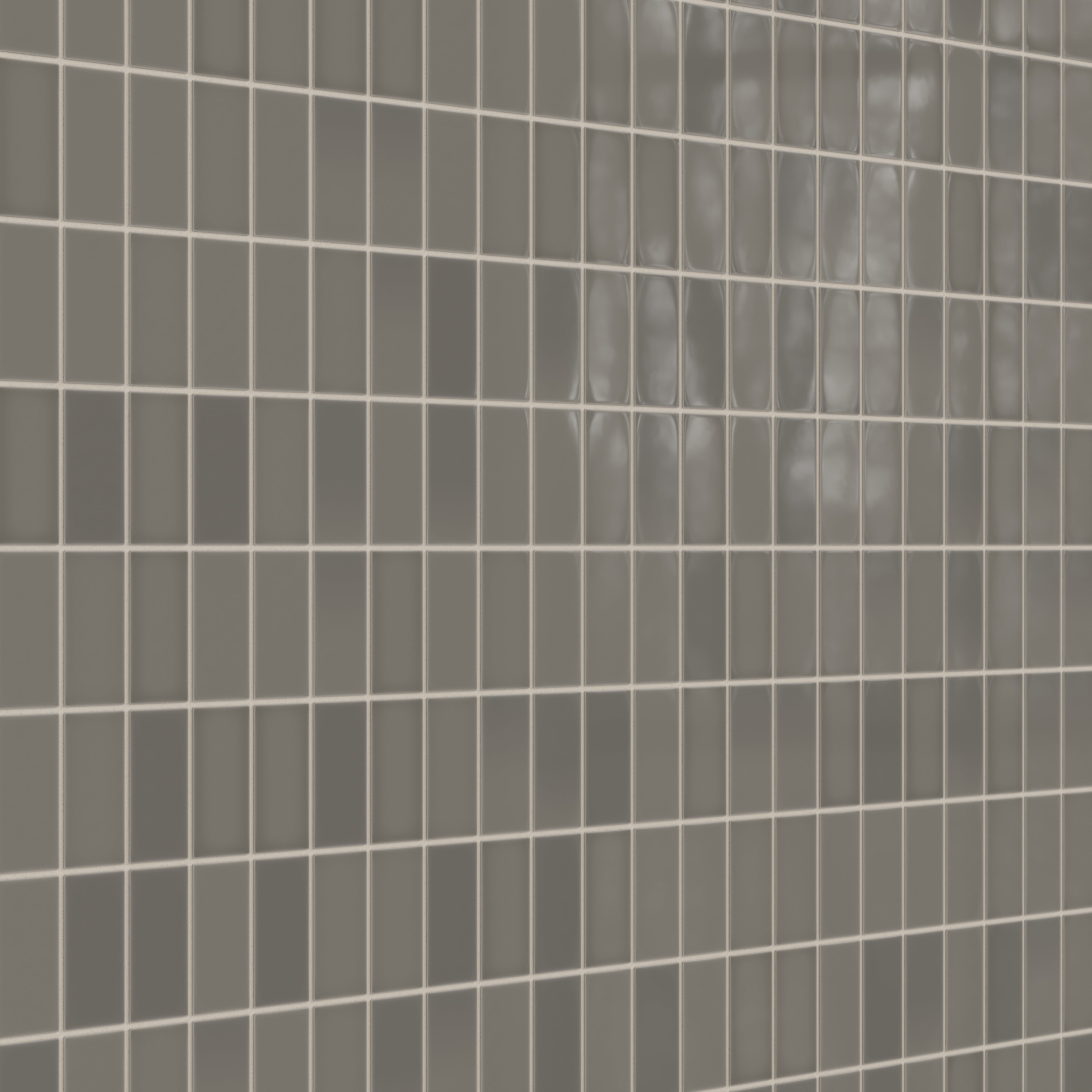 2x4 Straight Set Sheeted Natural Press Ceramic Mosaic Tile in Timberline Gloss