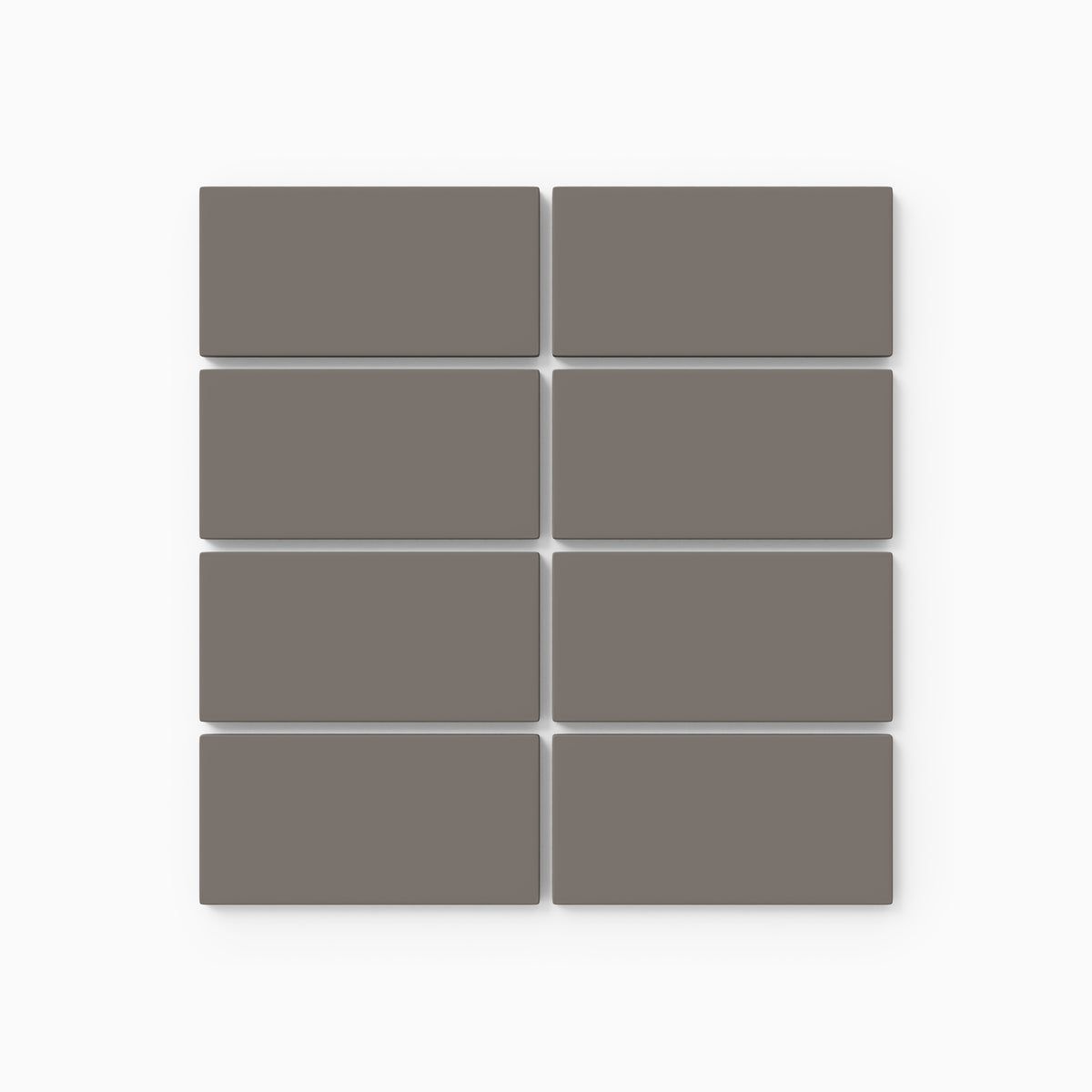 2x4 Straight Set Sheeted Natural Press Ceramic Mosaic Tile in Timberline Matte