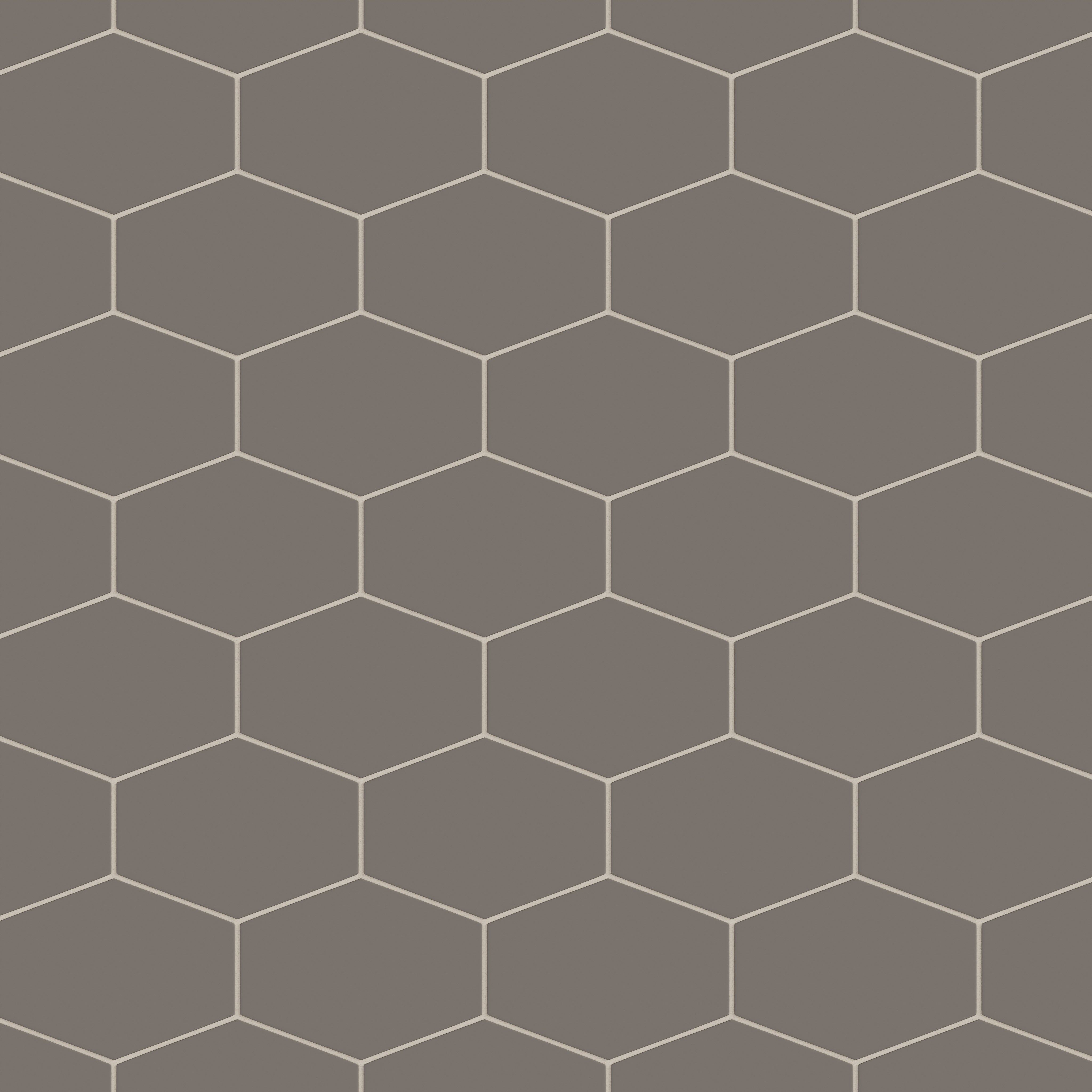 Elongated Hexagon Natural Press Ceramic Tile in Timberline Matte