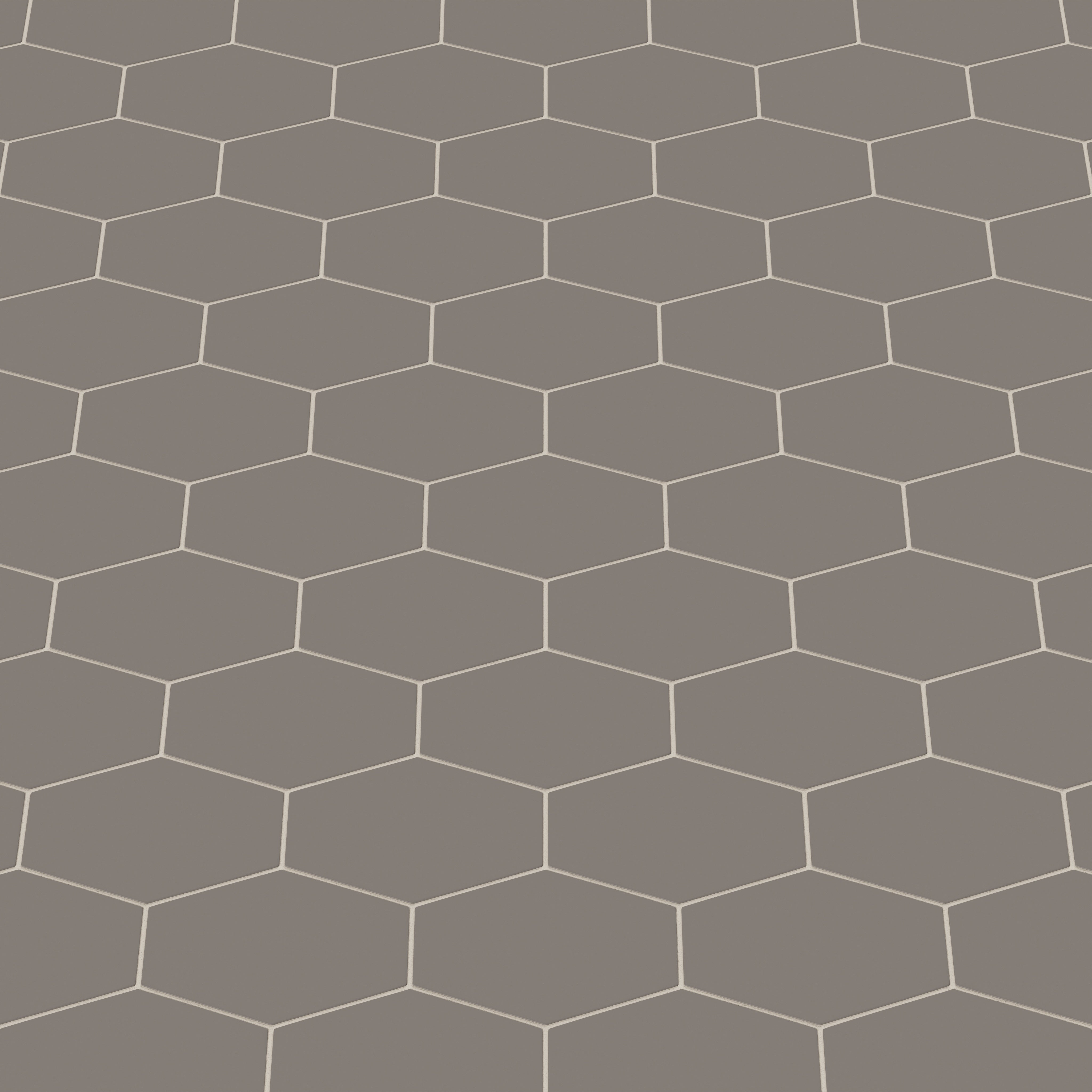 Elongated Hexagon Natural Press Ceramic Tile in Timberline Matte