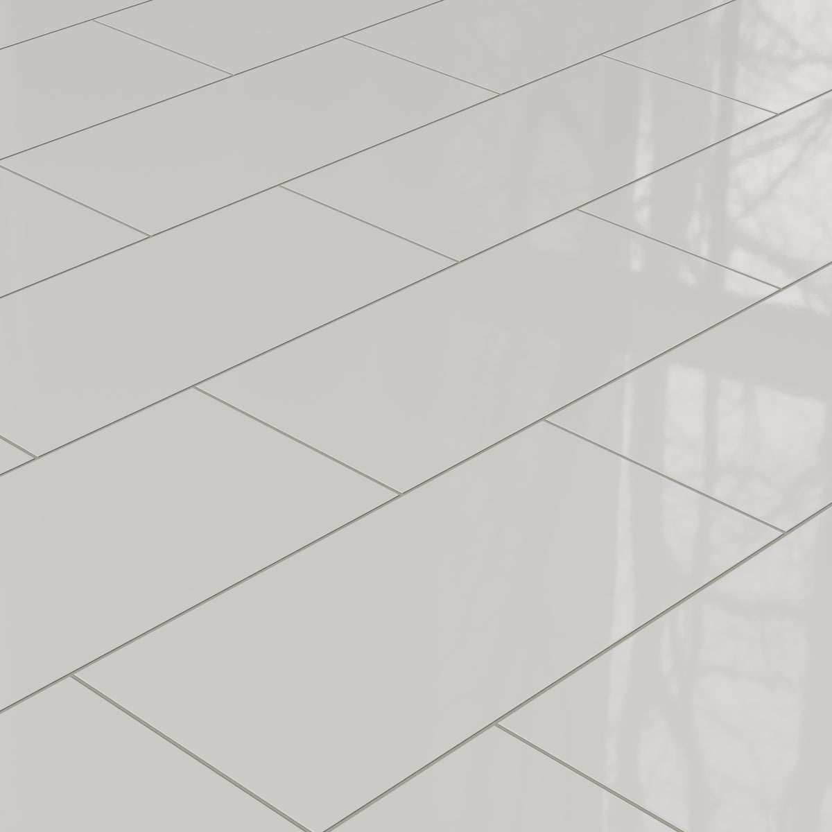 12x24 Natural Press Ceramic Tile in Titanium Grey Gloss