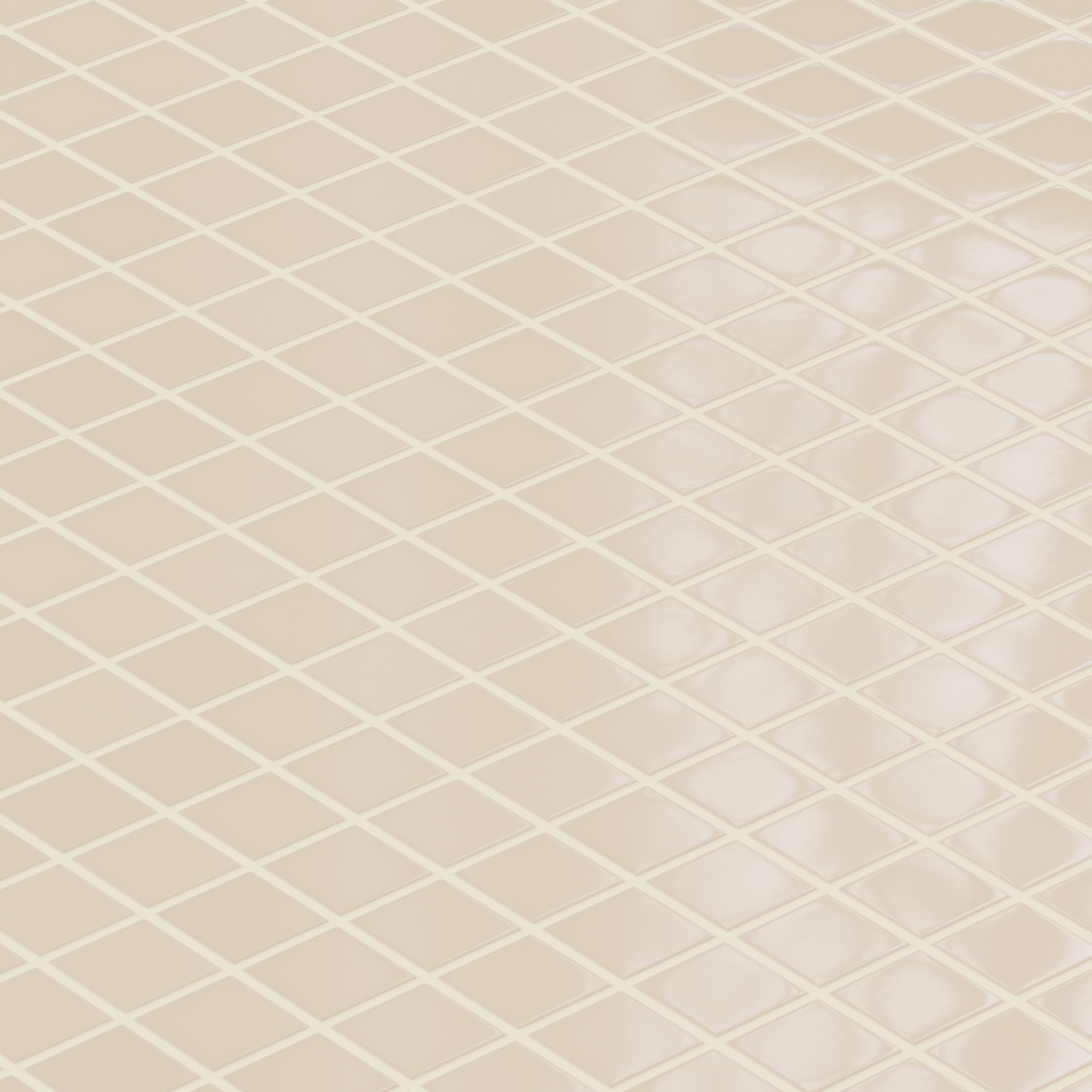 2x2 Straight Set Sheeted Original Ceramic Mosaic Tile in Tumbleweed Gloss