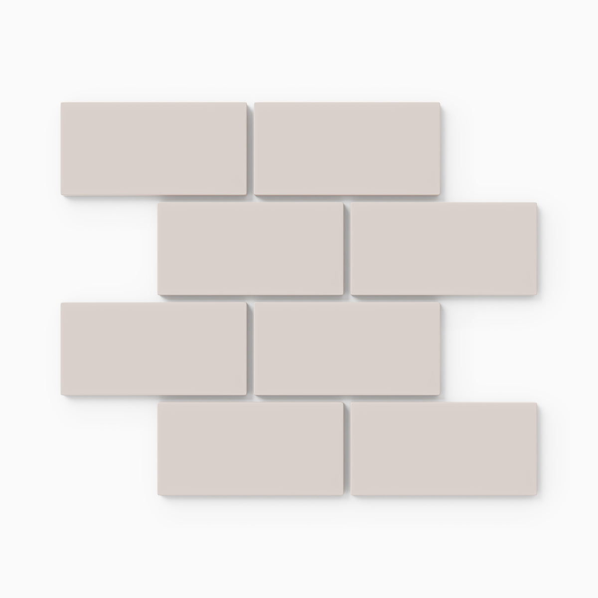 2x4 Half Offset Sheeted Natural Press Ceramic Mosaic Tile in Tyrian Purple Matte