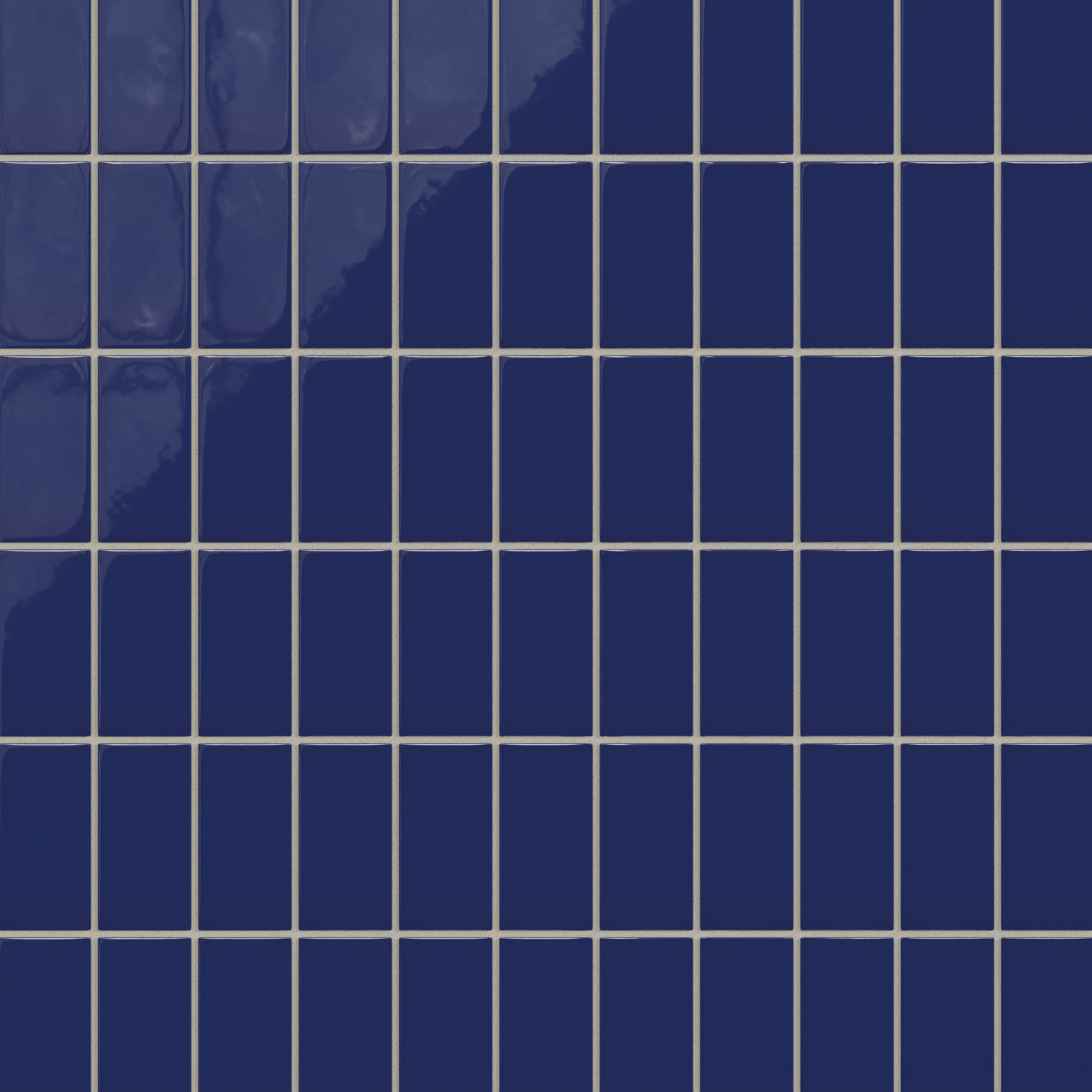 2x4 Straight Set Sheeted Natural Press Ceramic Mosaic Tile in Ultramarine Gloss