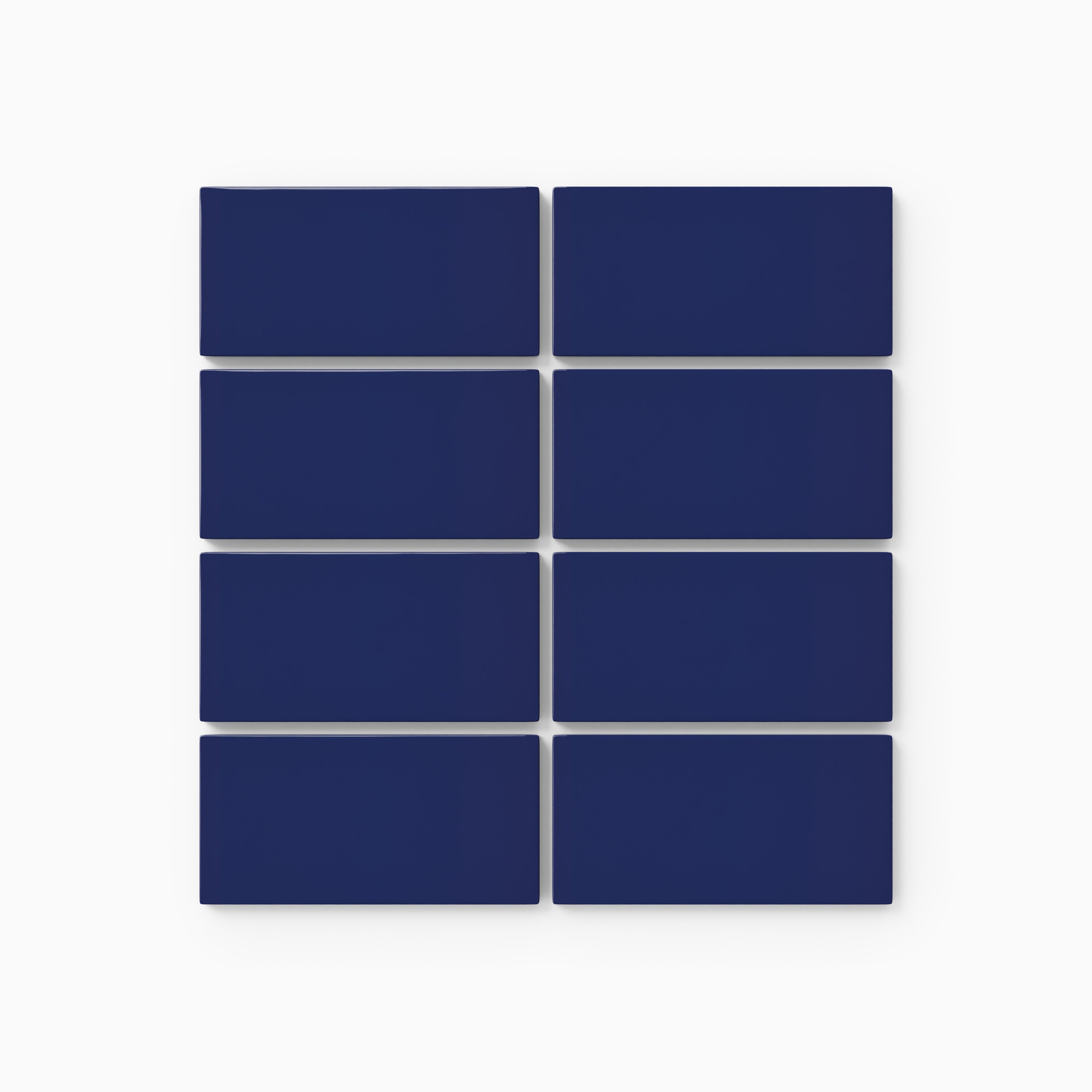 2x4 Straight Set Sheeted Natural Press Ceramic Mosaic Tile in Ultramarine Gloss