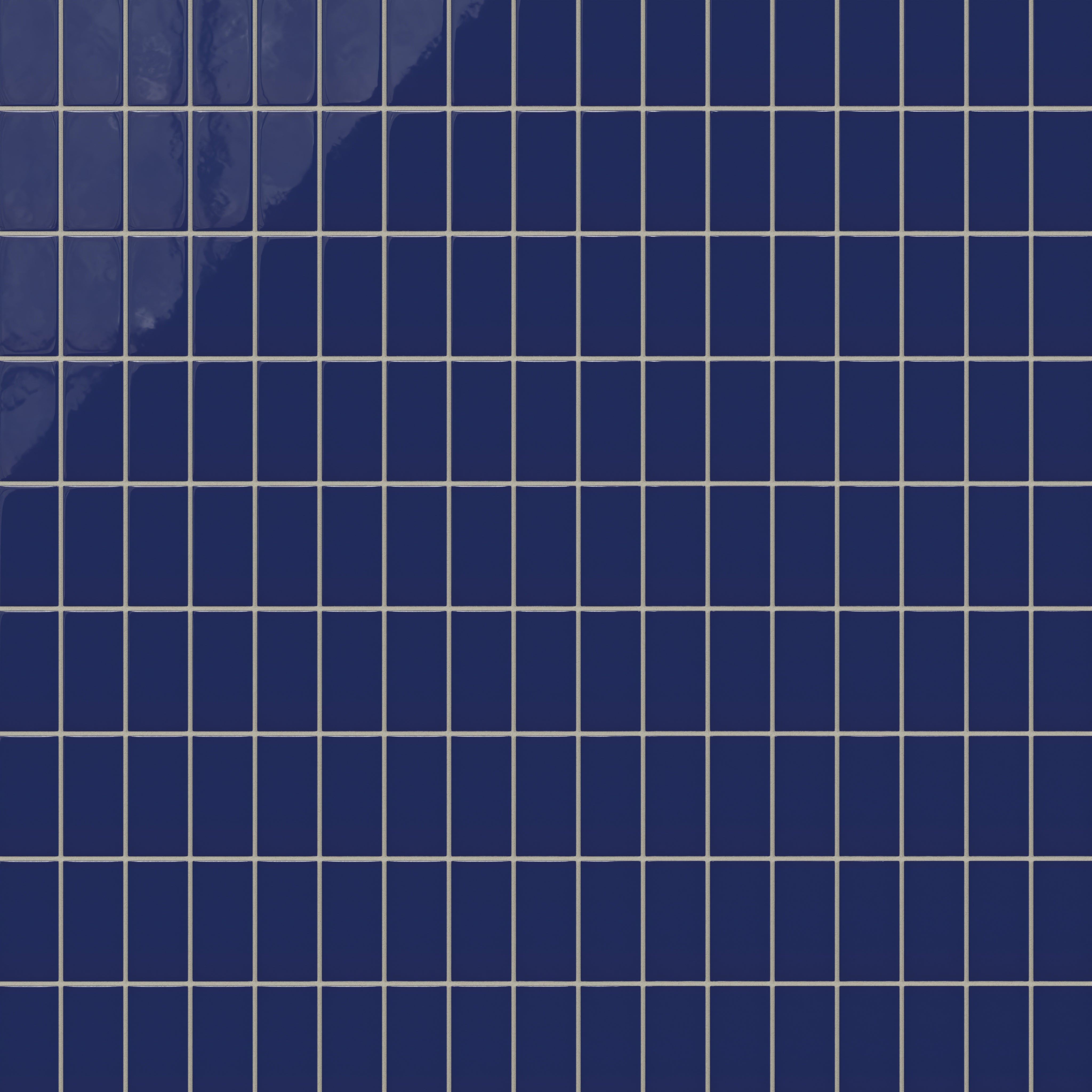 2x4 Straight Set Sheeted Natural Press Ceramic Mosaic Tile in Ultramarine Gloss