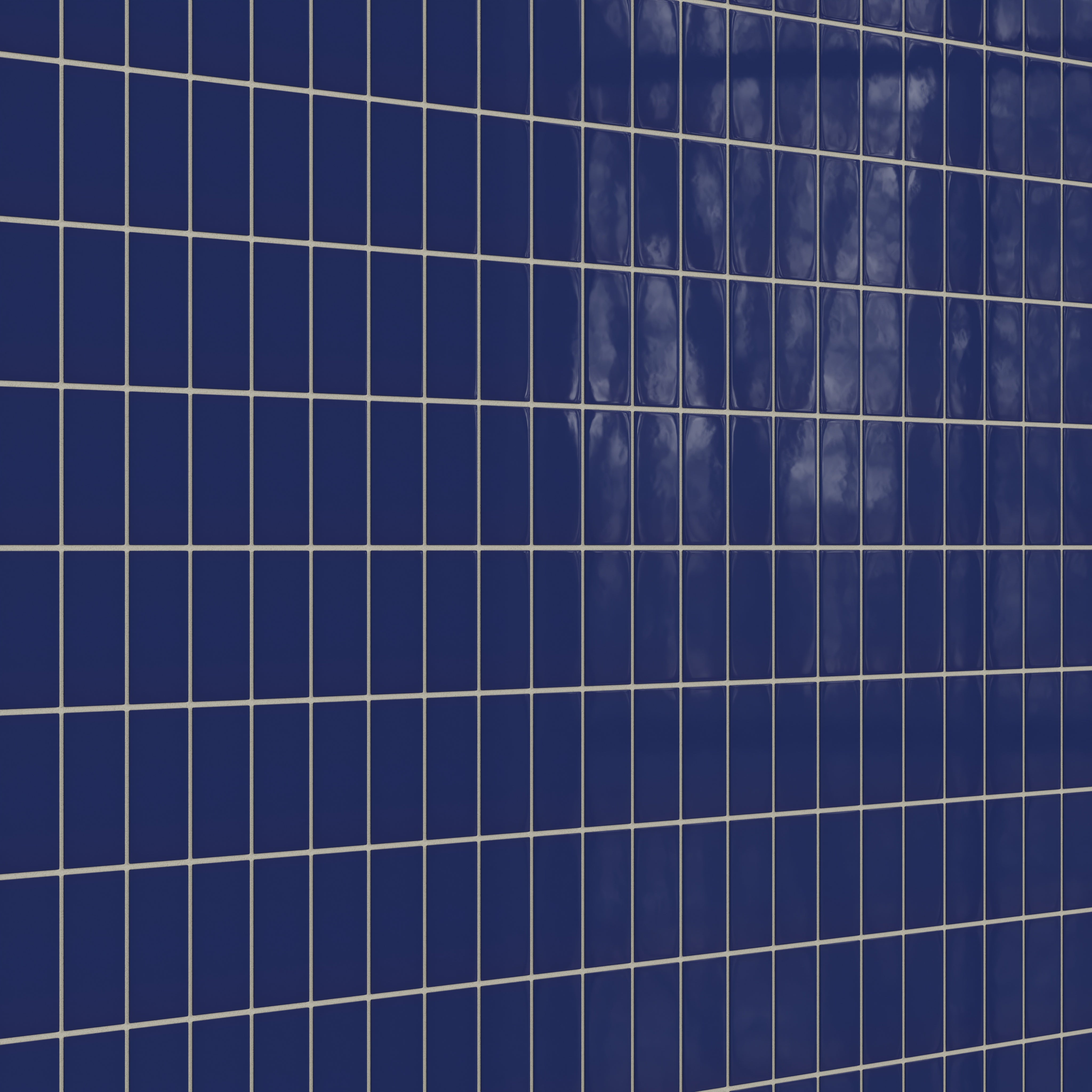 2x4 Straight Set Sheeted Natural Press Ceramic Mosaic Tile in Ultramarine Gloss