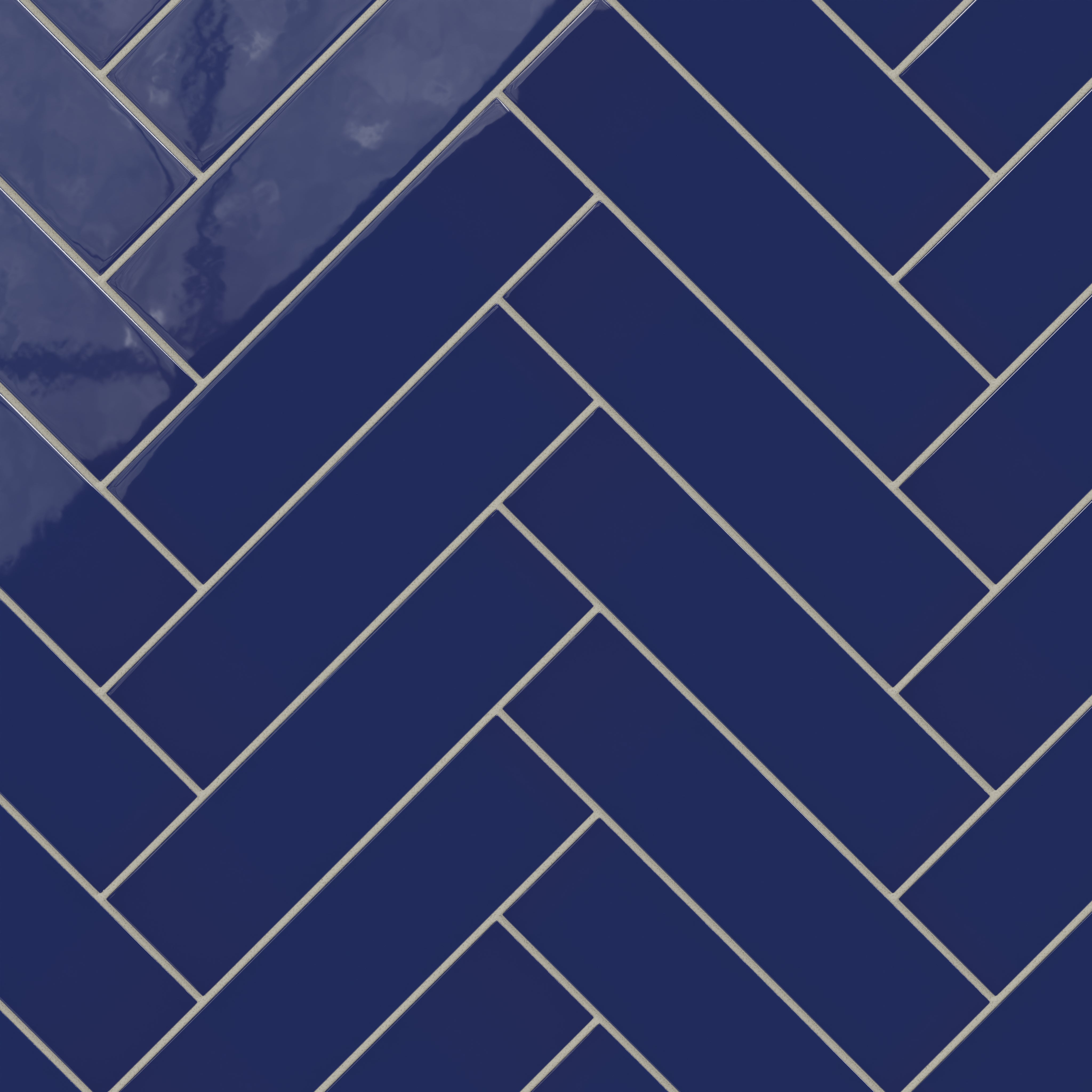 3x12 Natural Press Ceramic Tile in Ultramarine Gloss