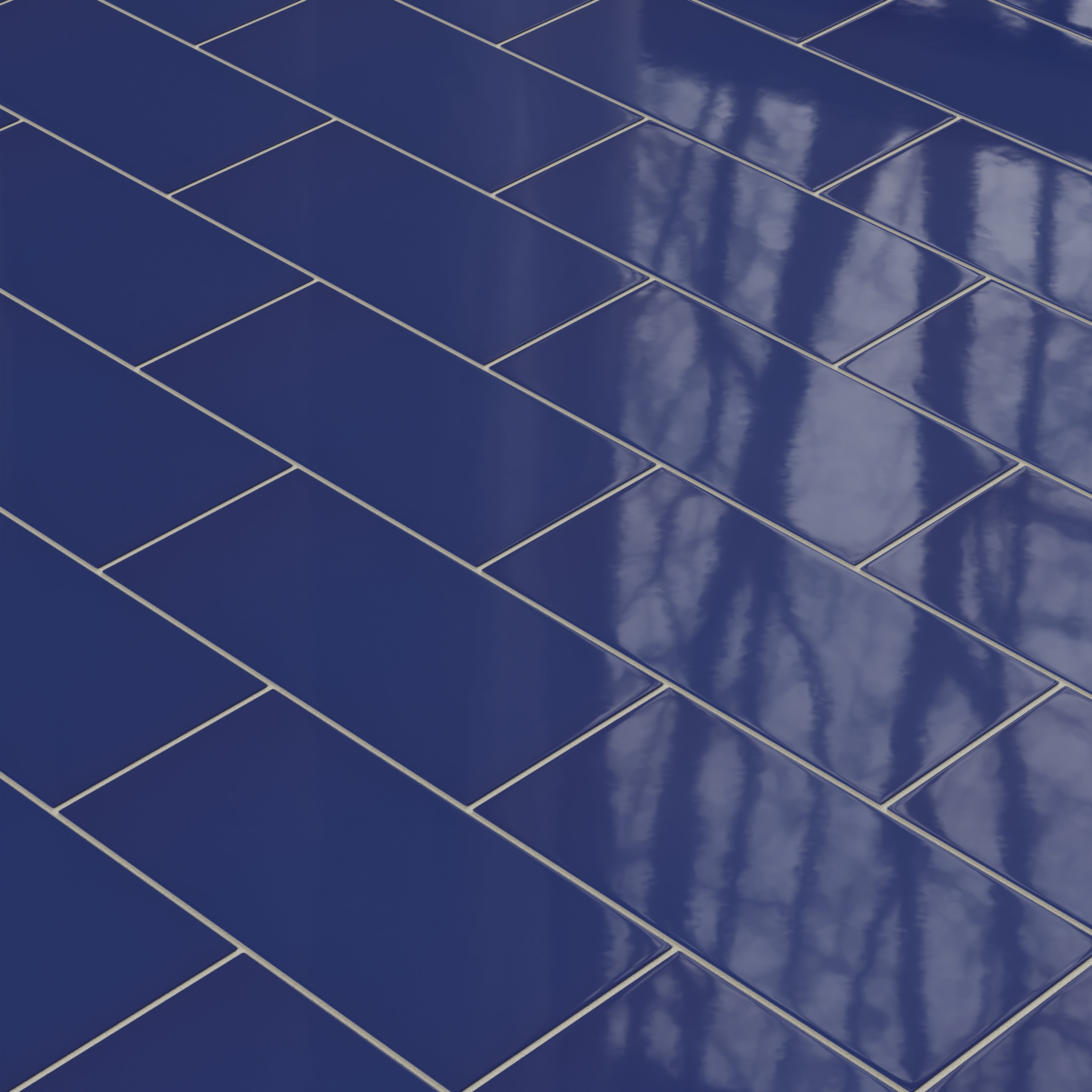 6x12 Natural Press Ceramic Tile in Ultramarine Gloss