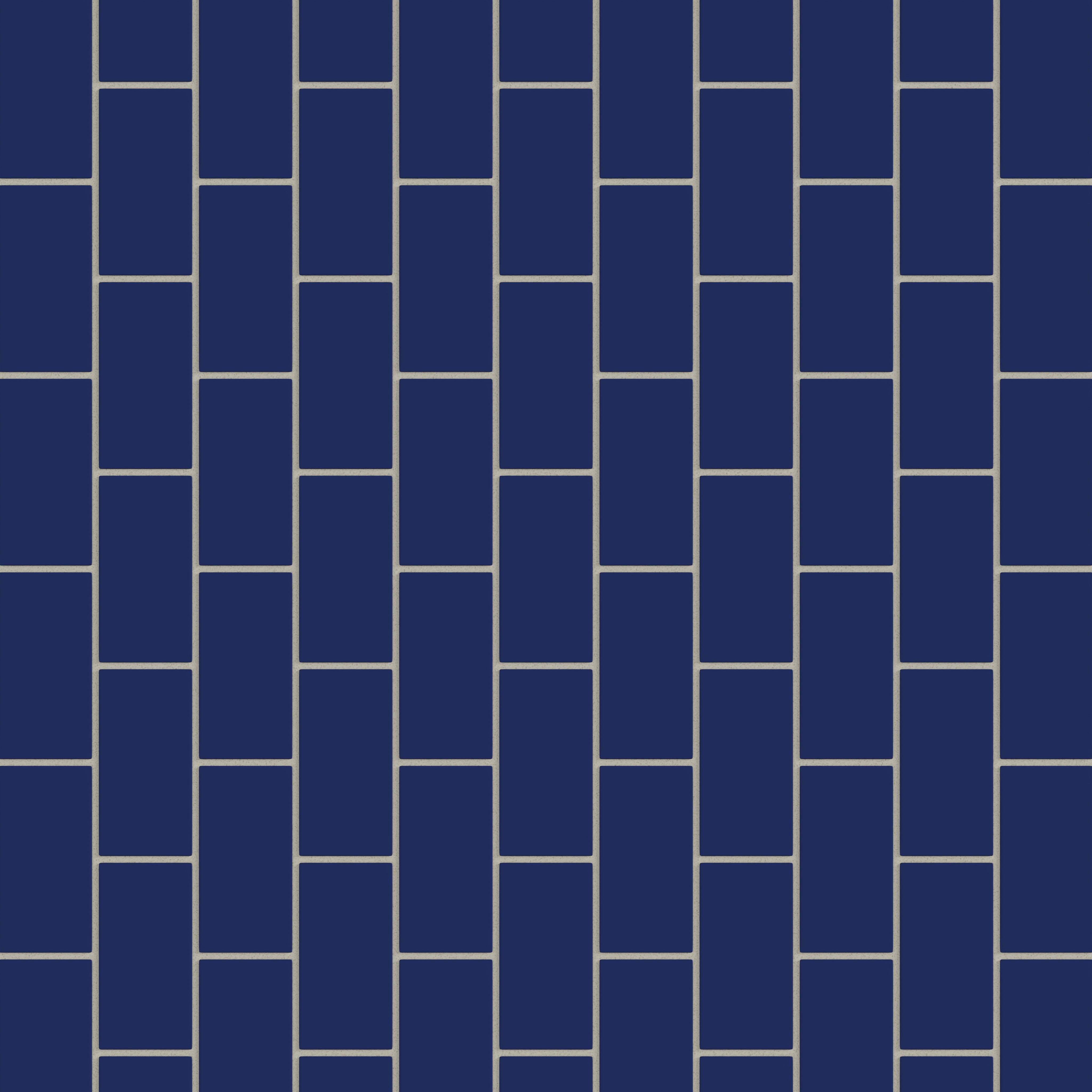 2x4 Half Offset Sheeted Natural Press Ceramic Mosaic Tile in Ultramarine Matte