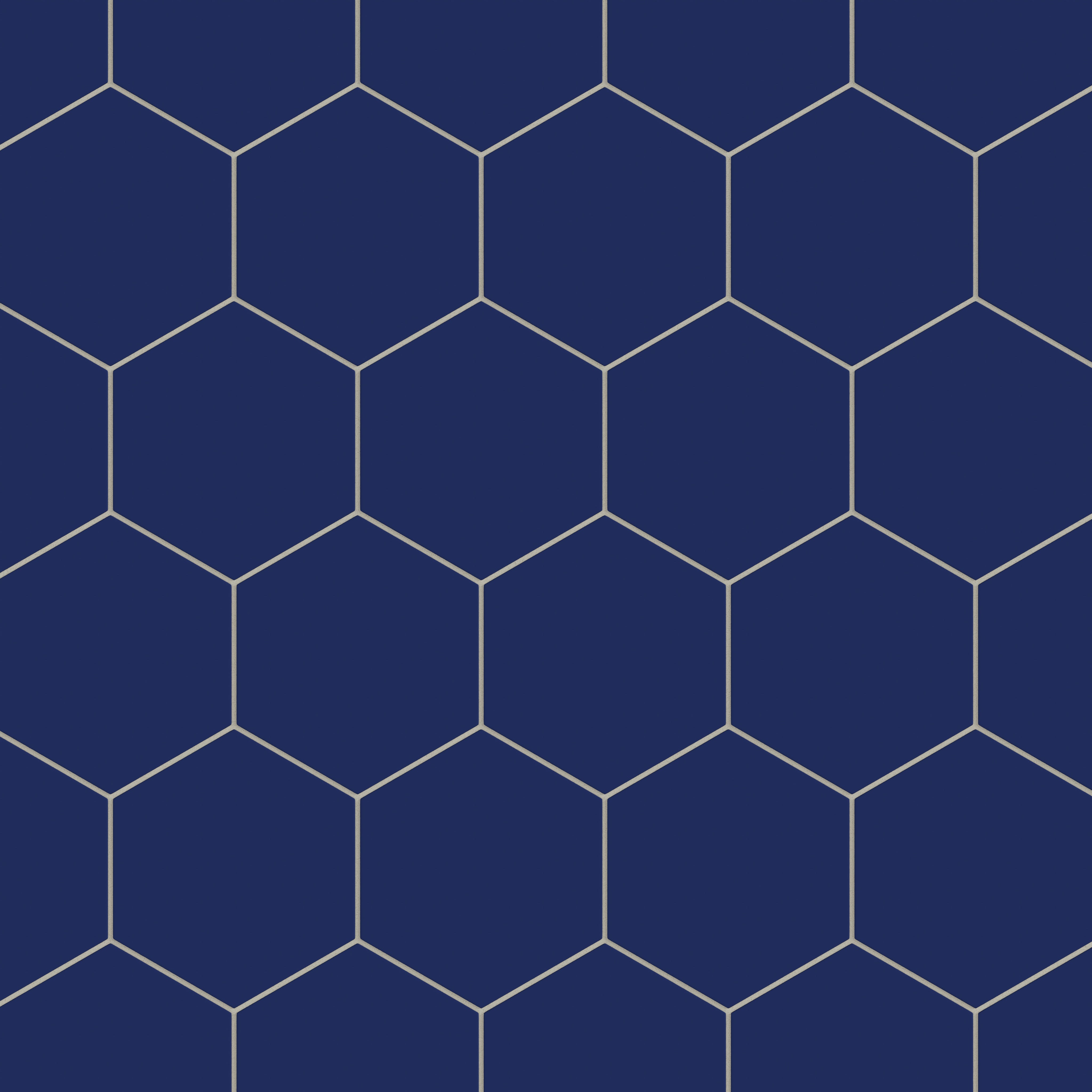 8" Hexagon Natural Press Ceramic Tile in Ultramarine Matte