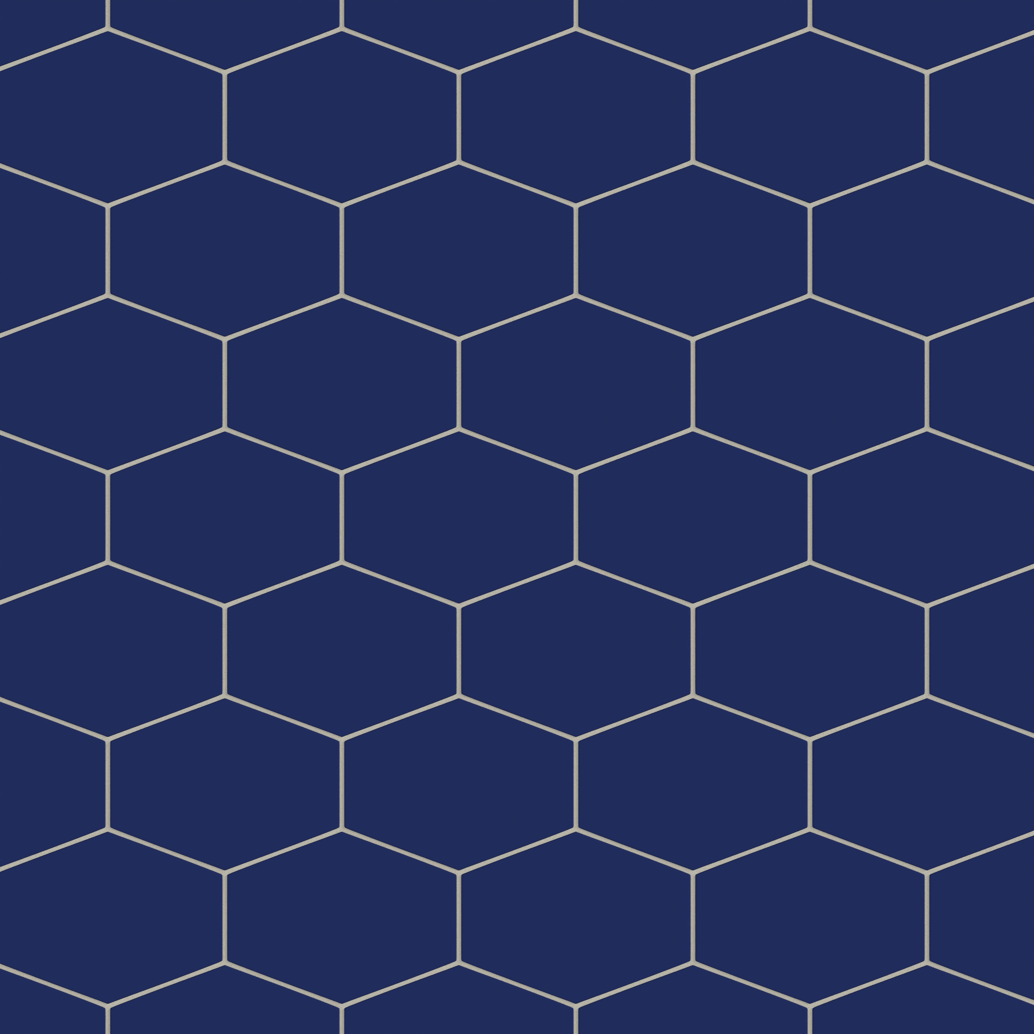 Elongated Hexagon Natural Press Ceramic Tile in Ultramarine Matte
