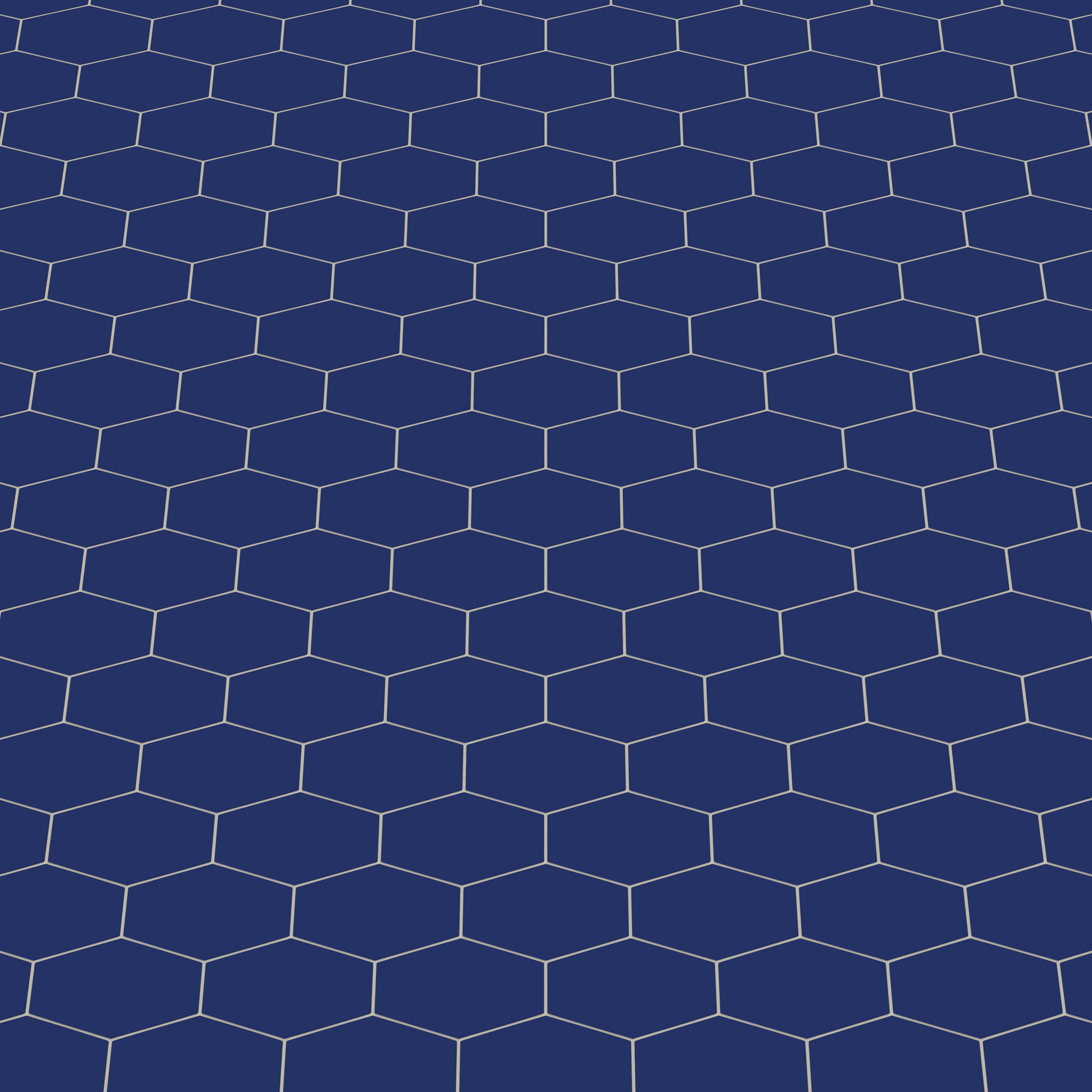 Elongated Hexagon Natural Press Ceramic Tile in Ultramarine Matte