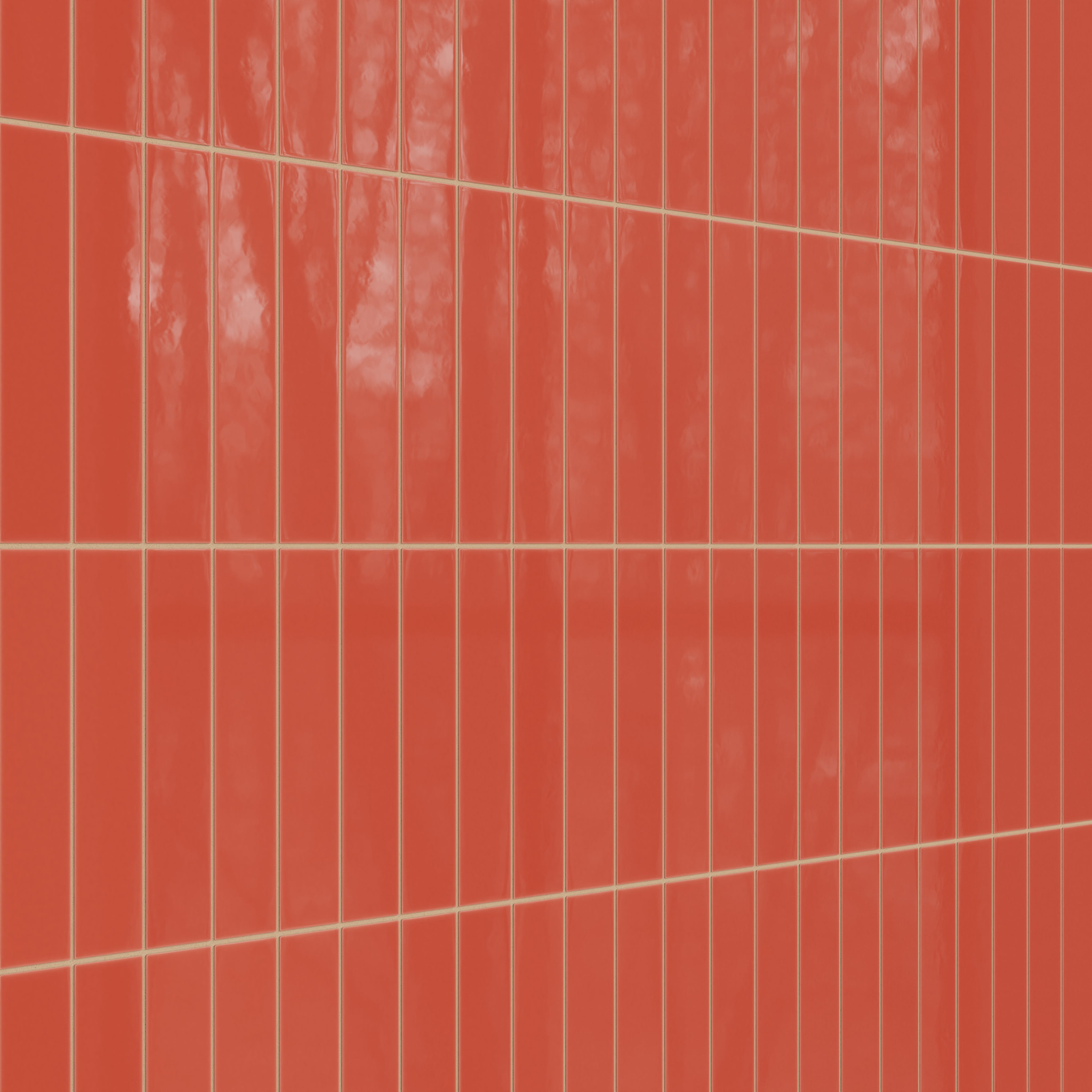 3x12 Natural Press Ceramic Tile in Vermillion Gloss