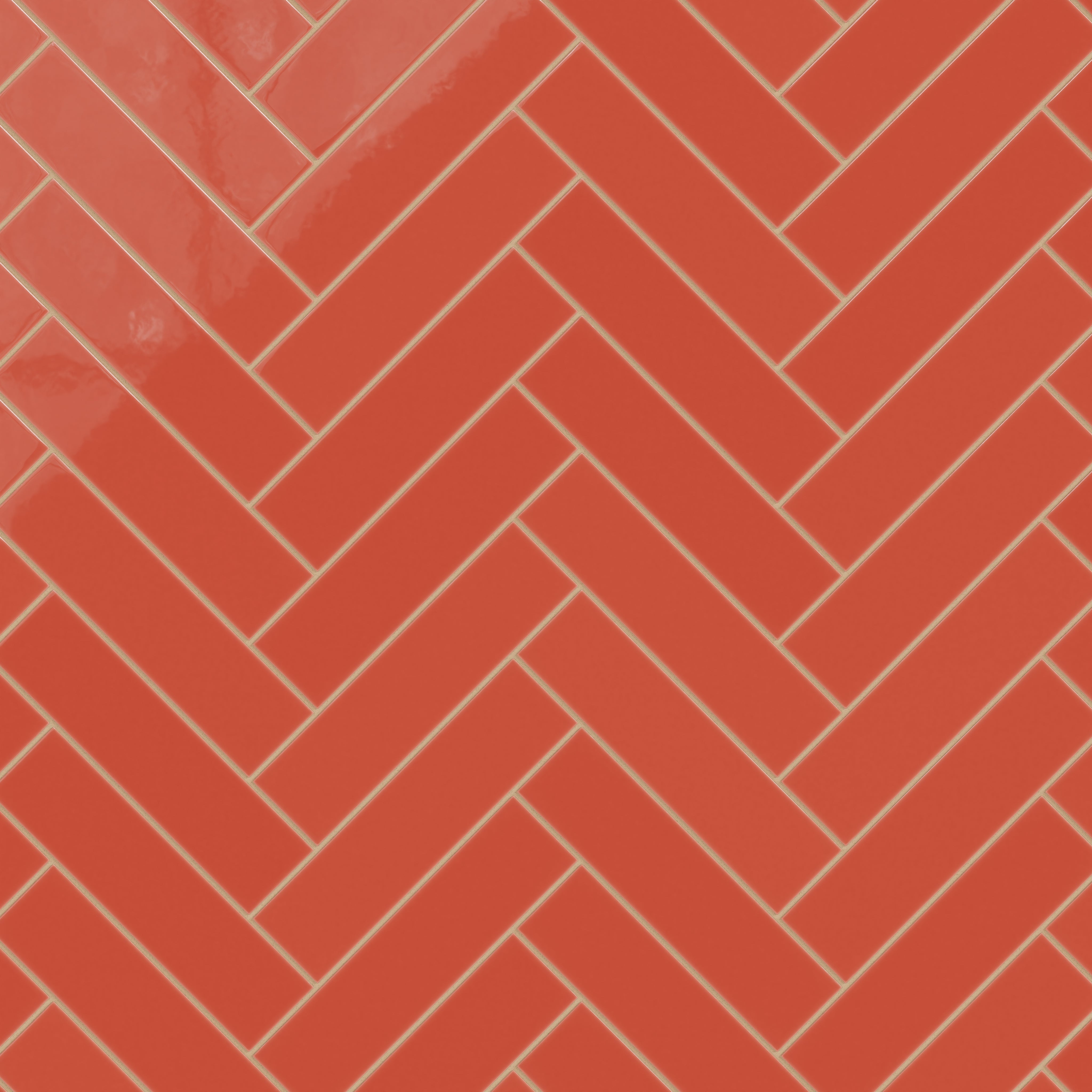 3x12 Natural Press Ceramic Tile in Vermillion Gloss