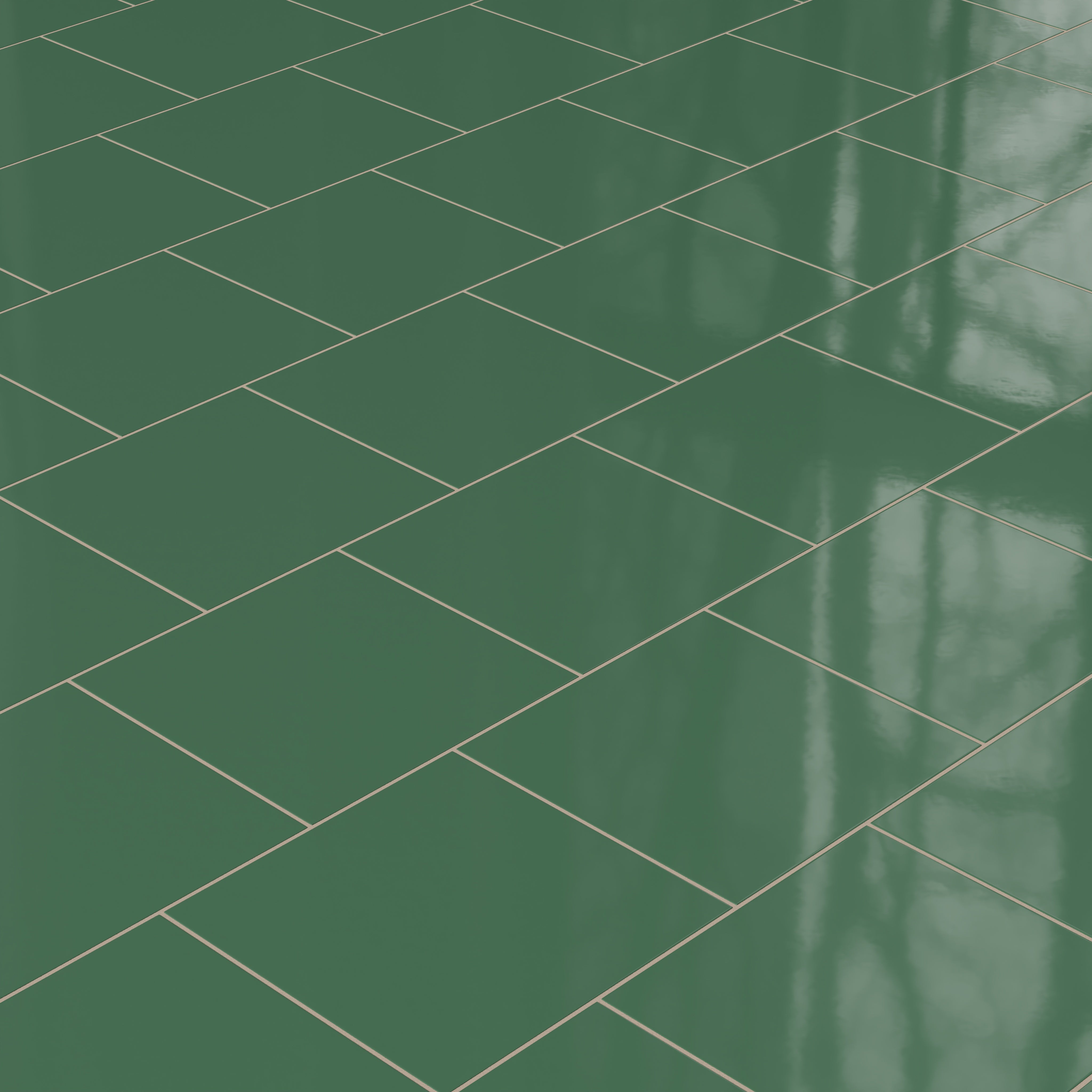 12x12 Natural Press Ceramic Tile in Viridian Gloss