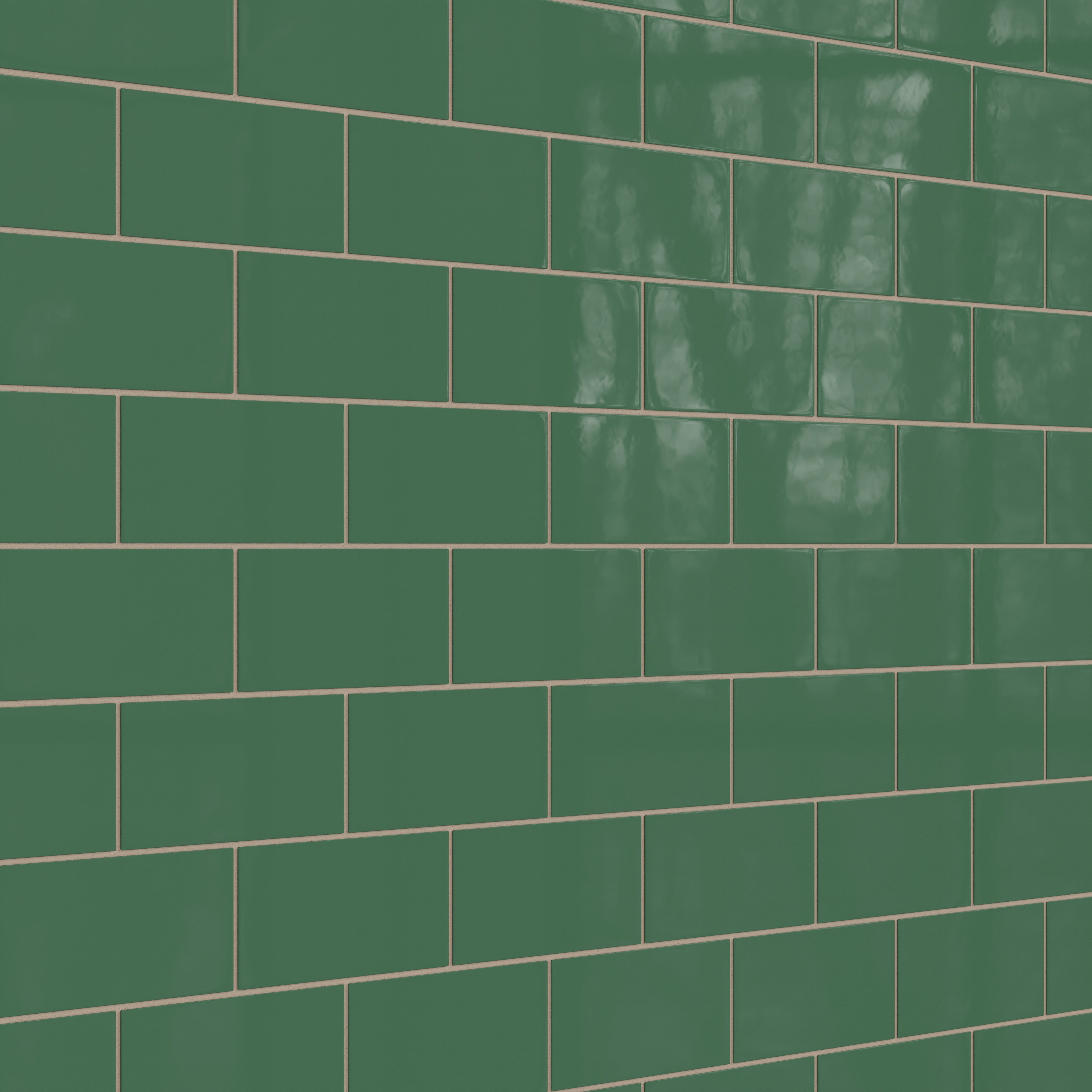 4x8 Natural Press Ceramic Tile in Viridian Gloss