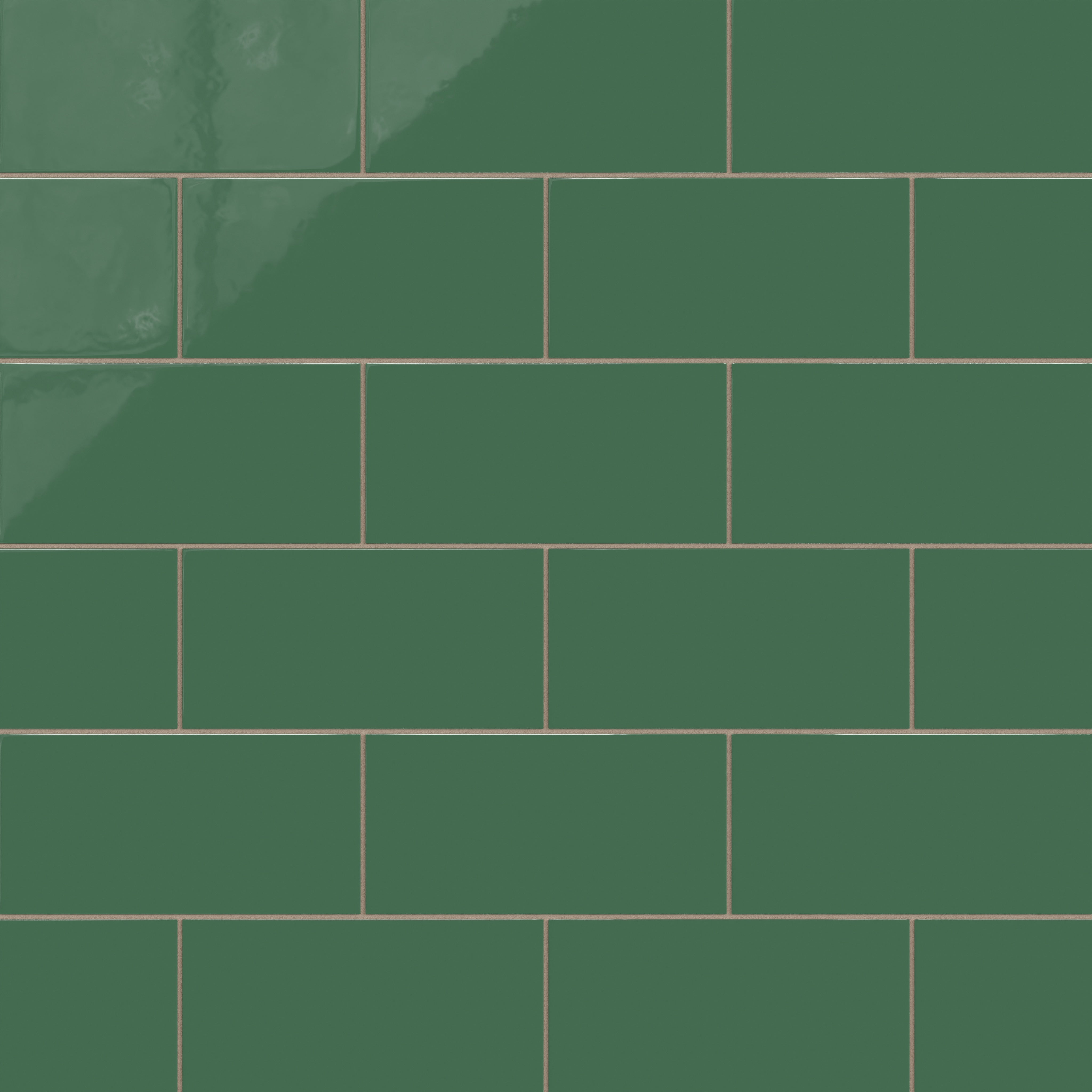 6x12 Natural Press Ceramic Tile in Viridian Gloss