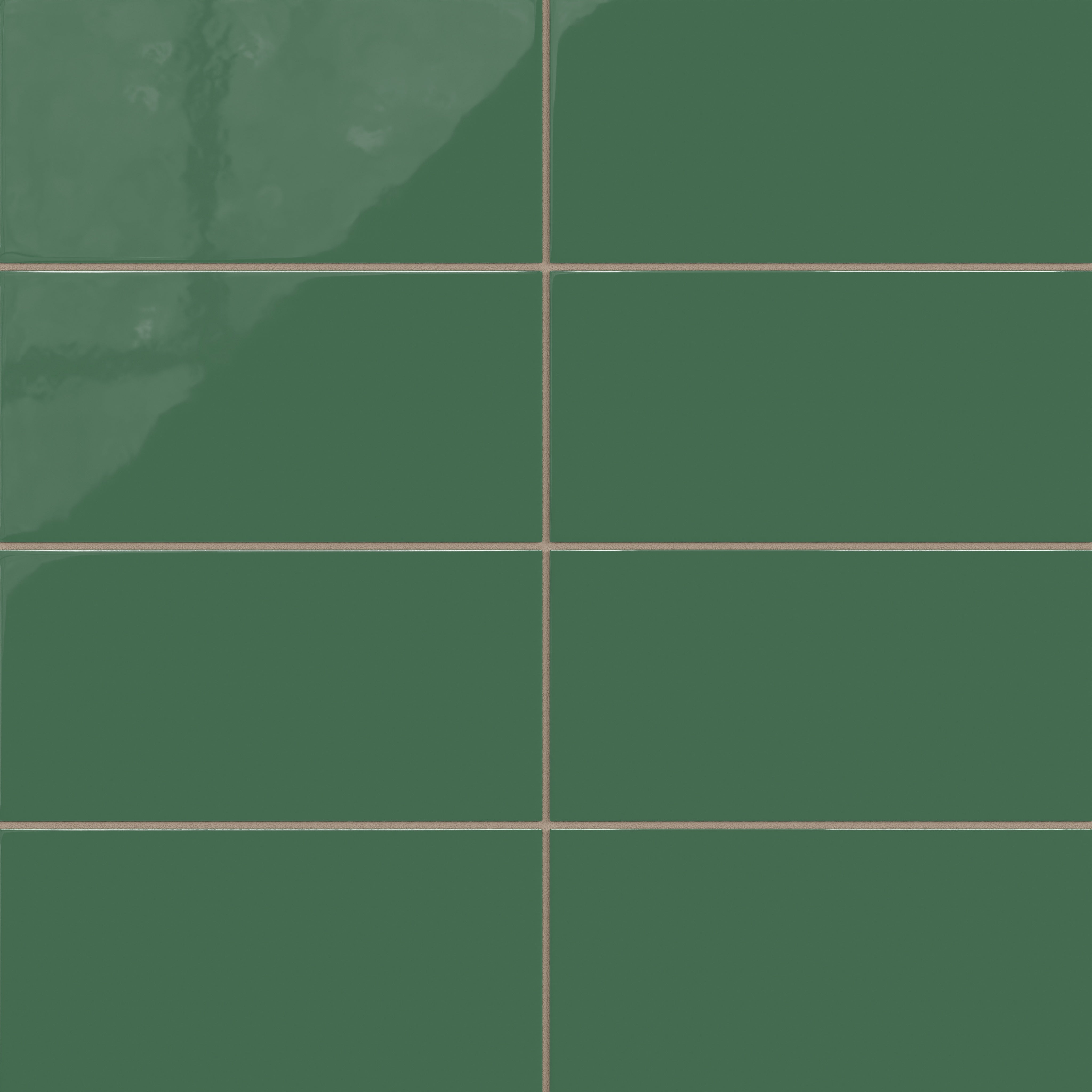 6x12 Natural Press Ceramic Tile in Viridian Gloss