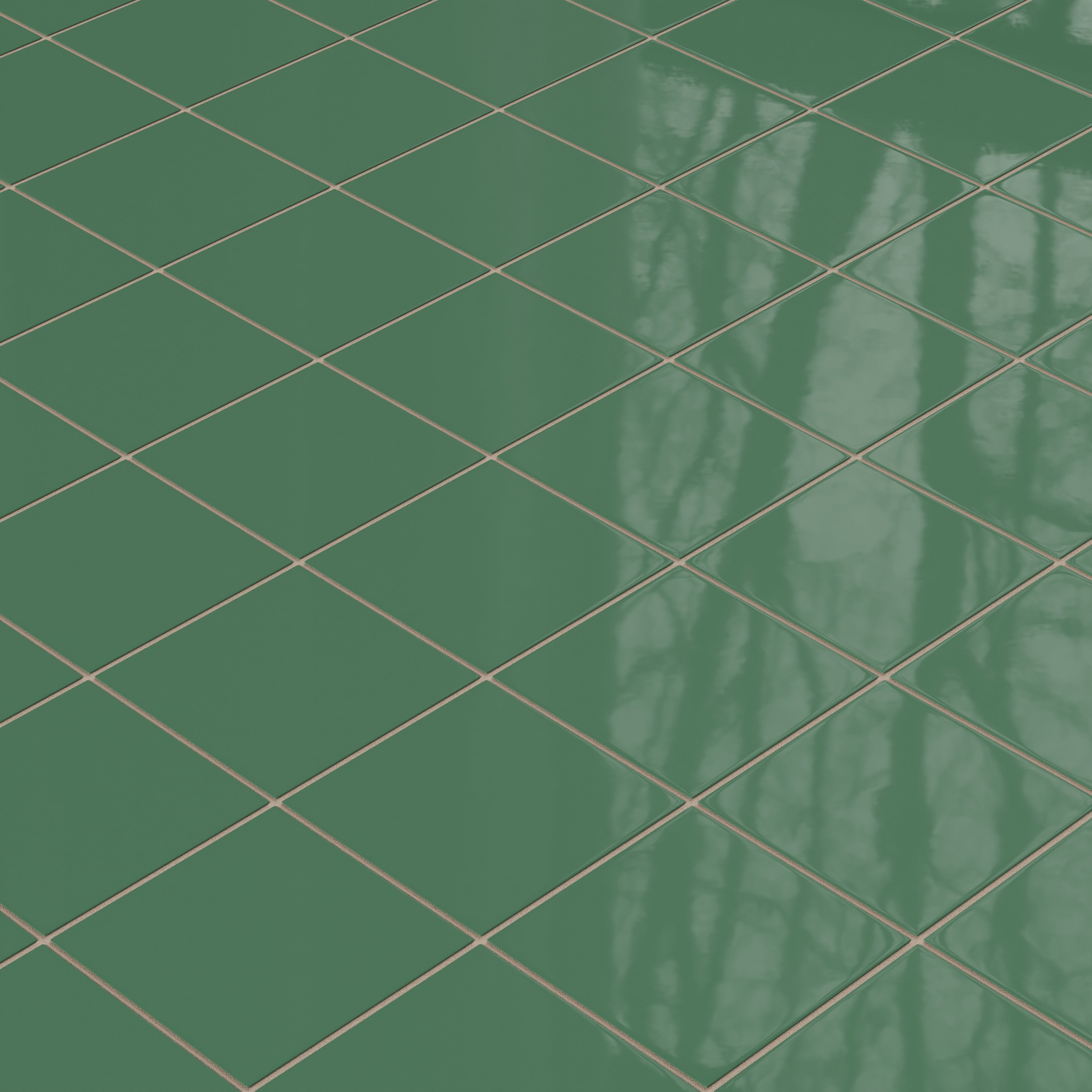 6x6 Natural Press Ceramic Tile in Viridian Gloss