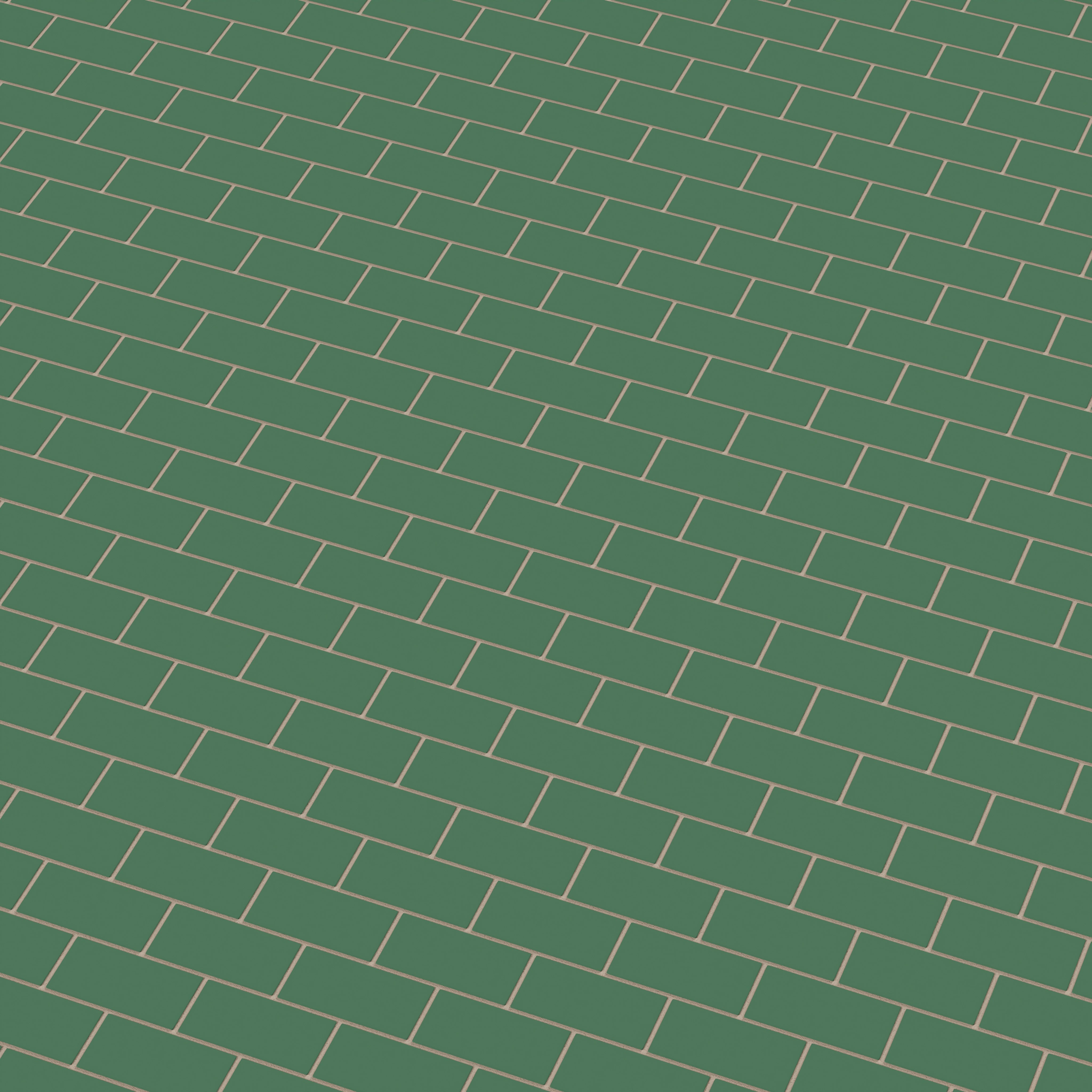 2x4 Half Offset Sheeted Natural Press Ceramic Mosaic Tile in Viridian Matte