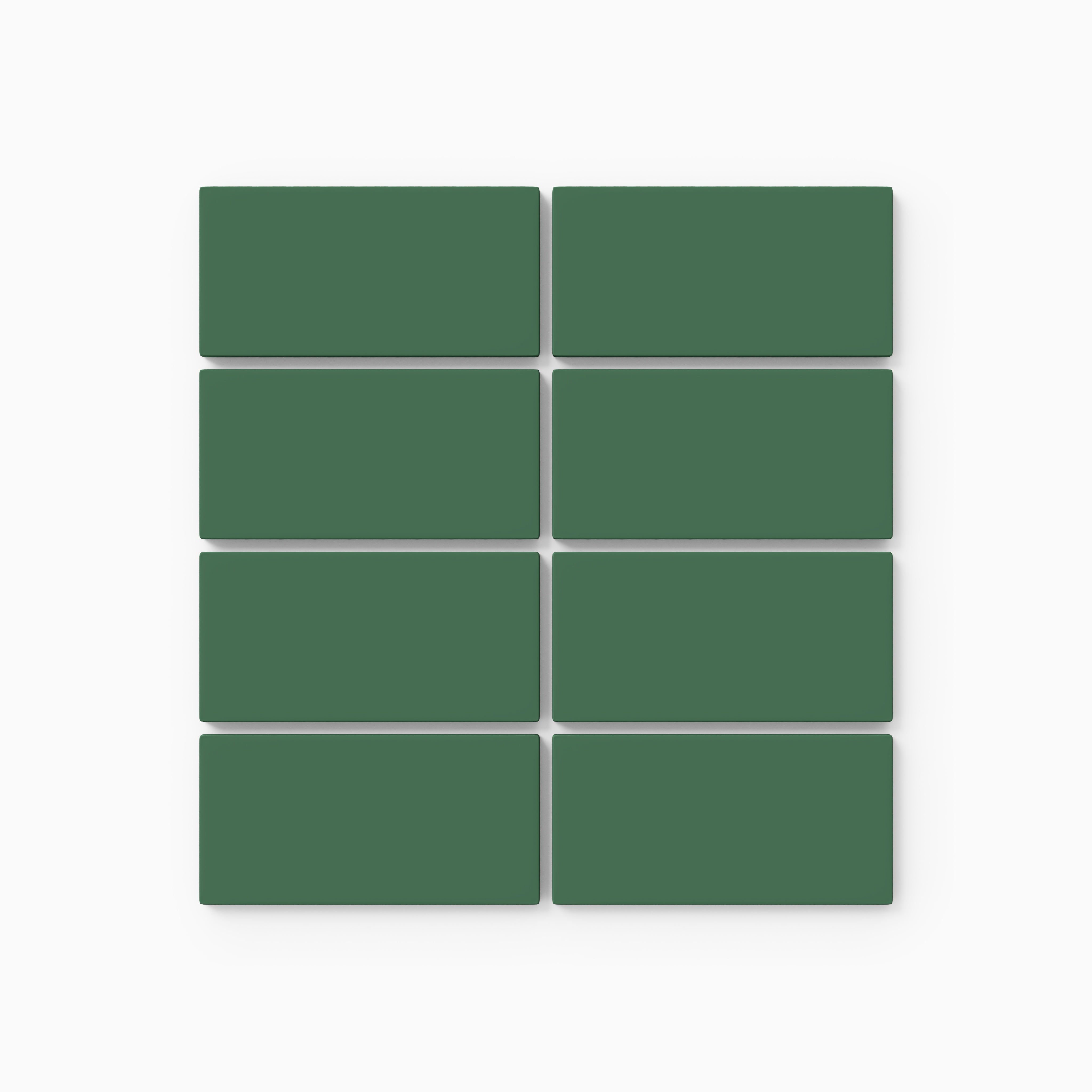 2x4 Straight Set Sheeted Natural Press Ceramic Mosaic Tile in Viridian Matte