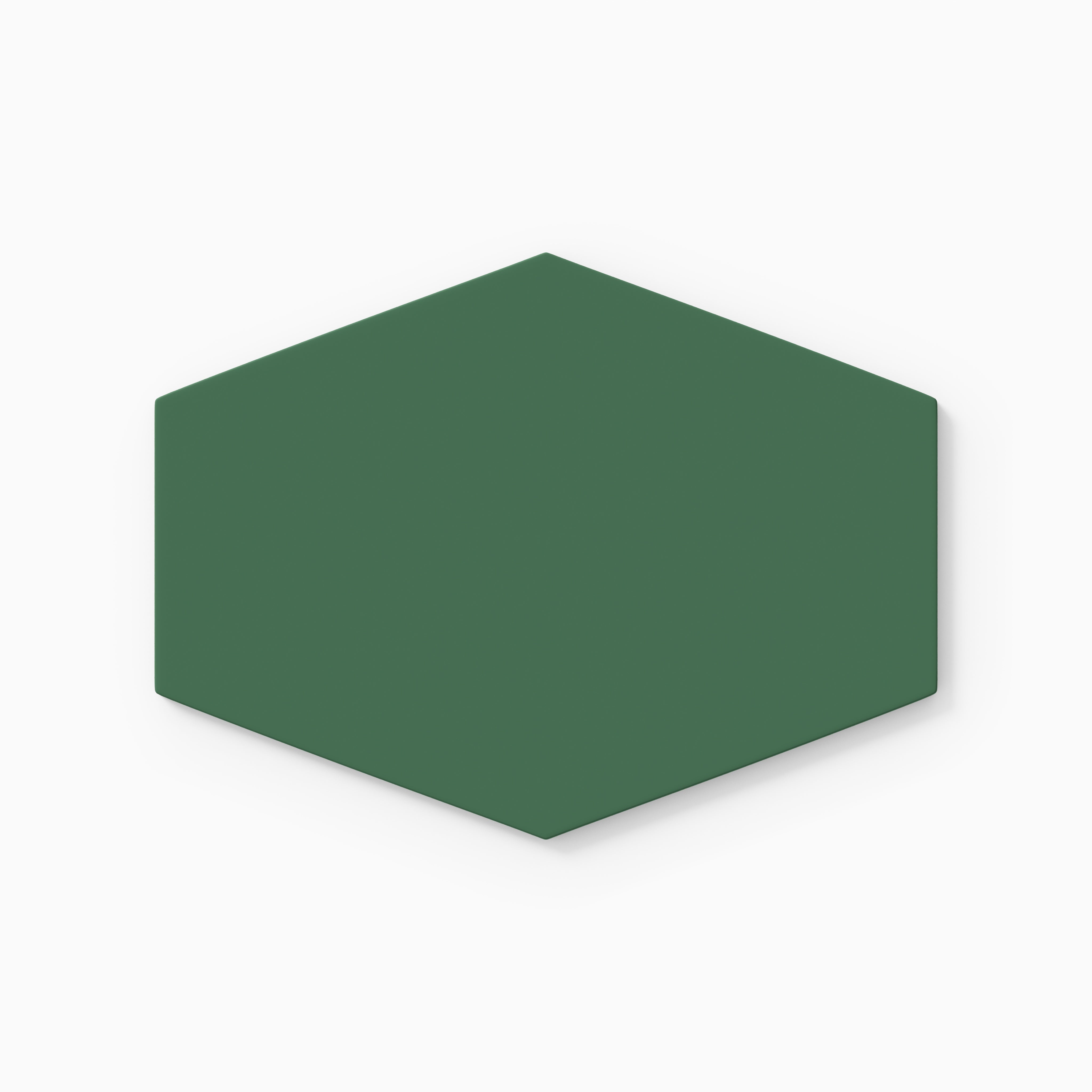 Elongated Hexagon Natural Press Ceramic Tile in Viridian Matte