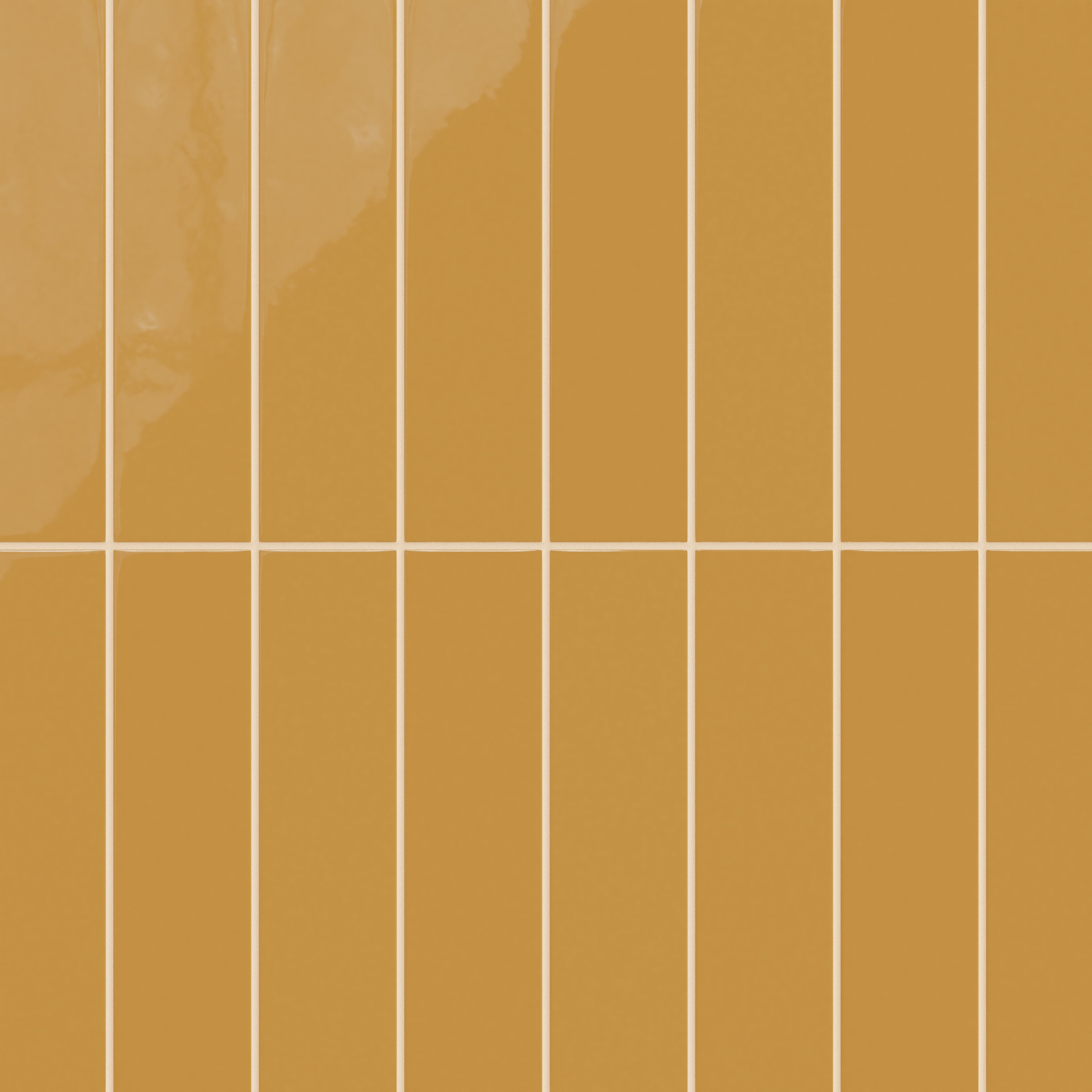 3x12 Natural Press Ceramic Tile in Yellow Ochre Gloss