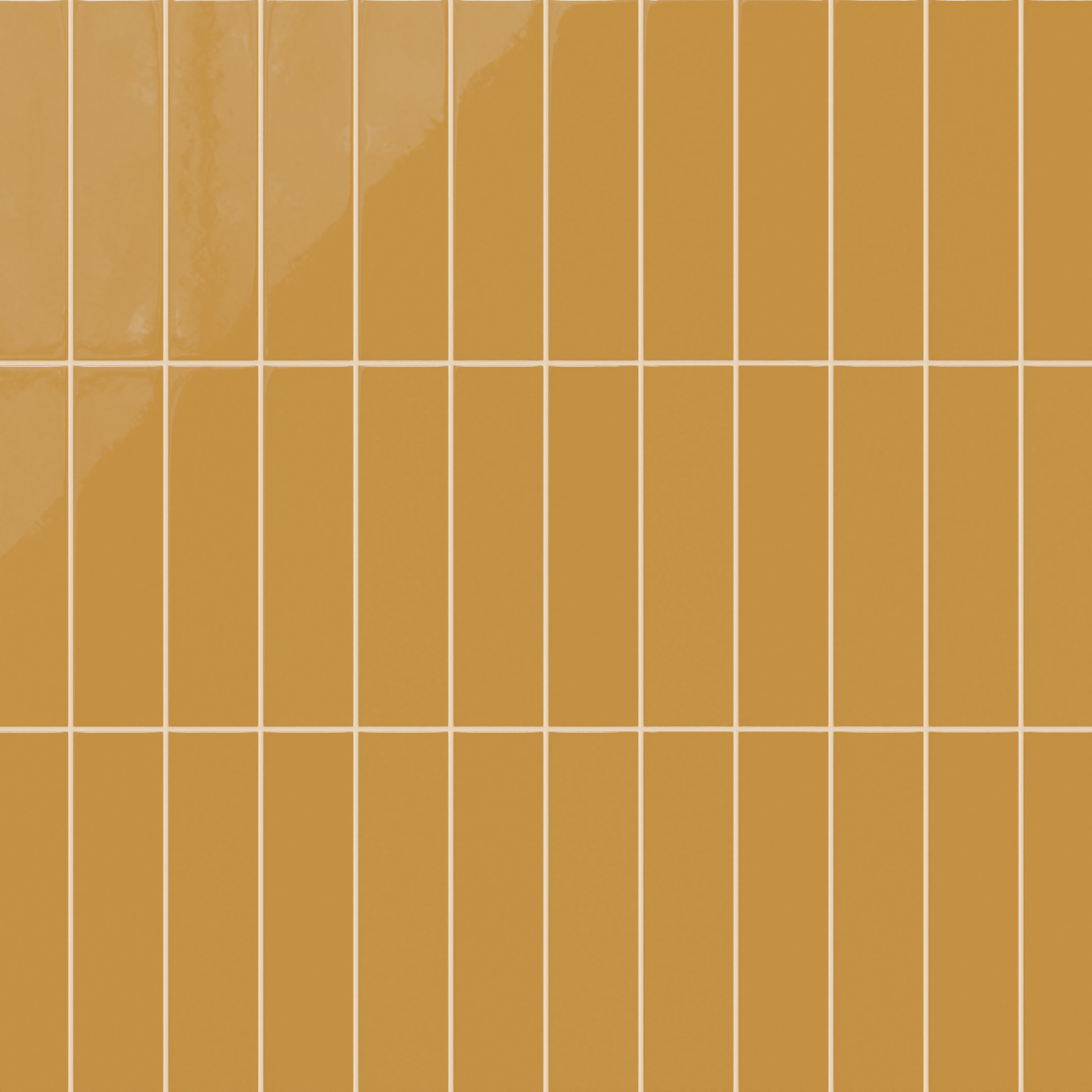 3x12 Natural Press Ceramic Tile in Yellow Ochre Gloss