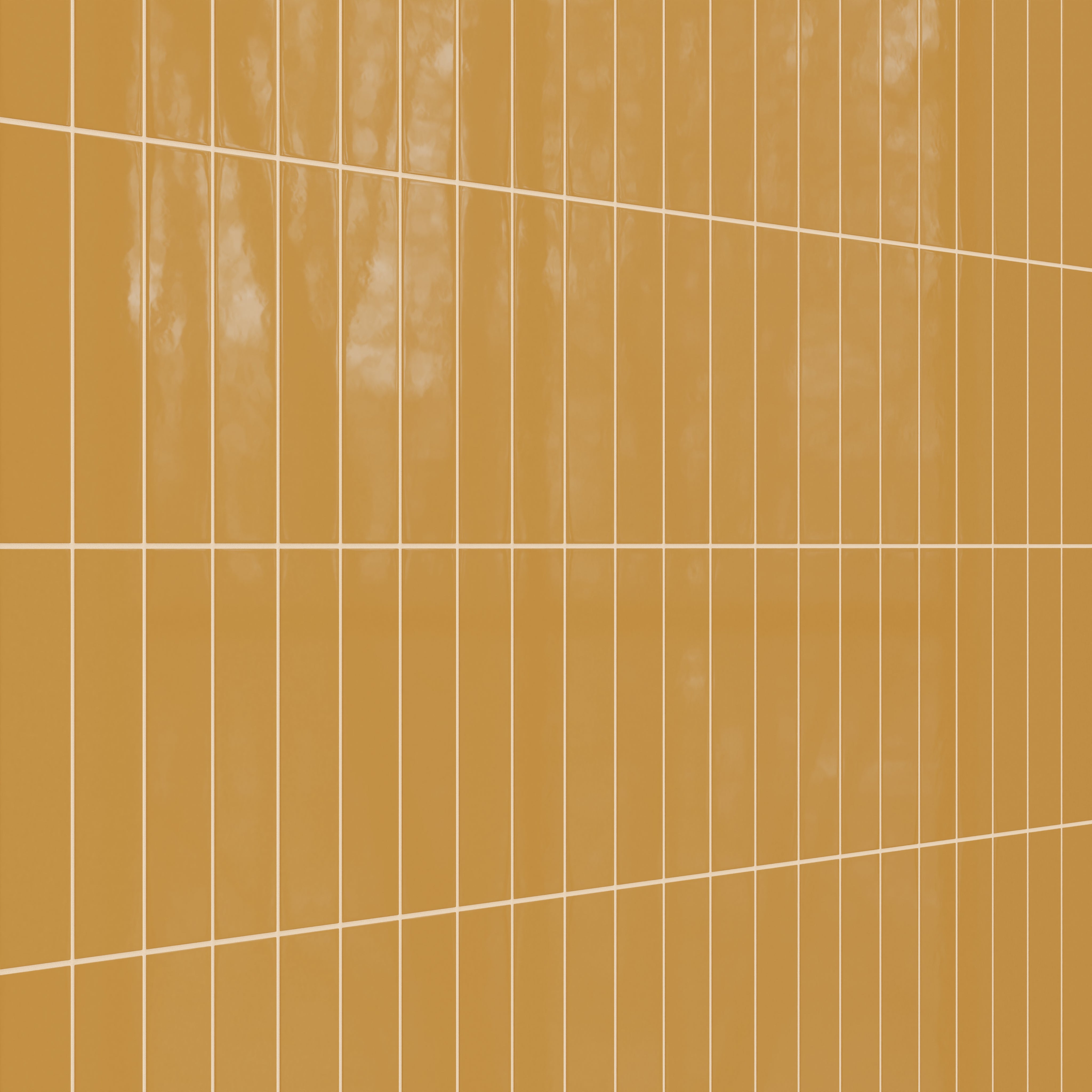 3x12 Natural Press Ceramic Tile in Yellow Ochre Gloss